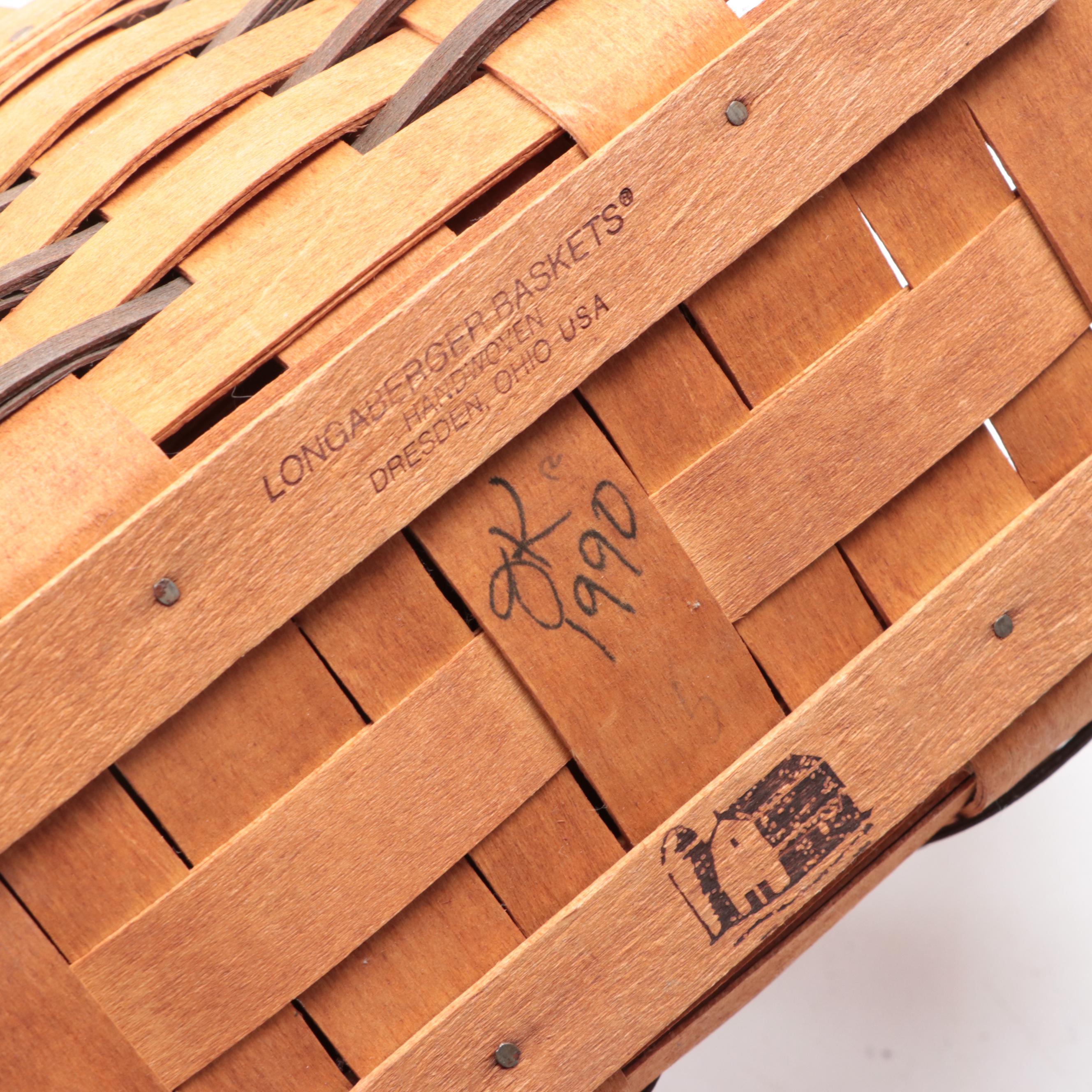 Longaberger Handmade Woven Maple Baskets With Other Baskets