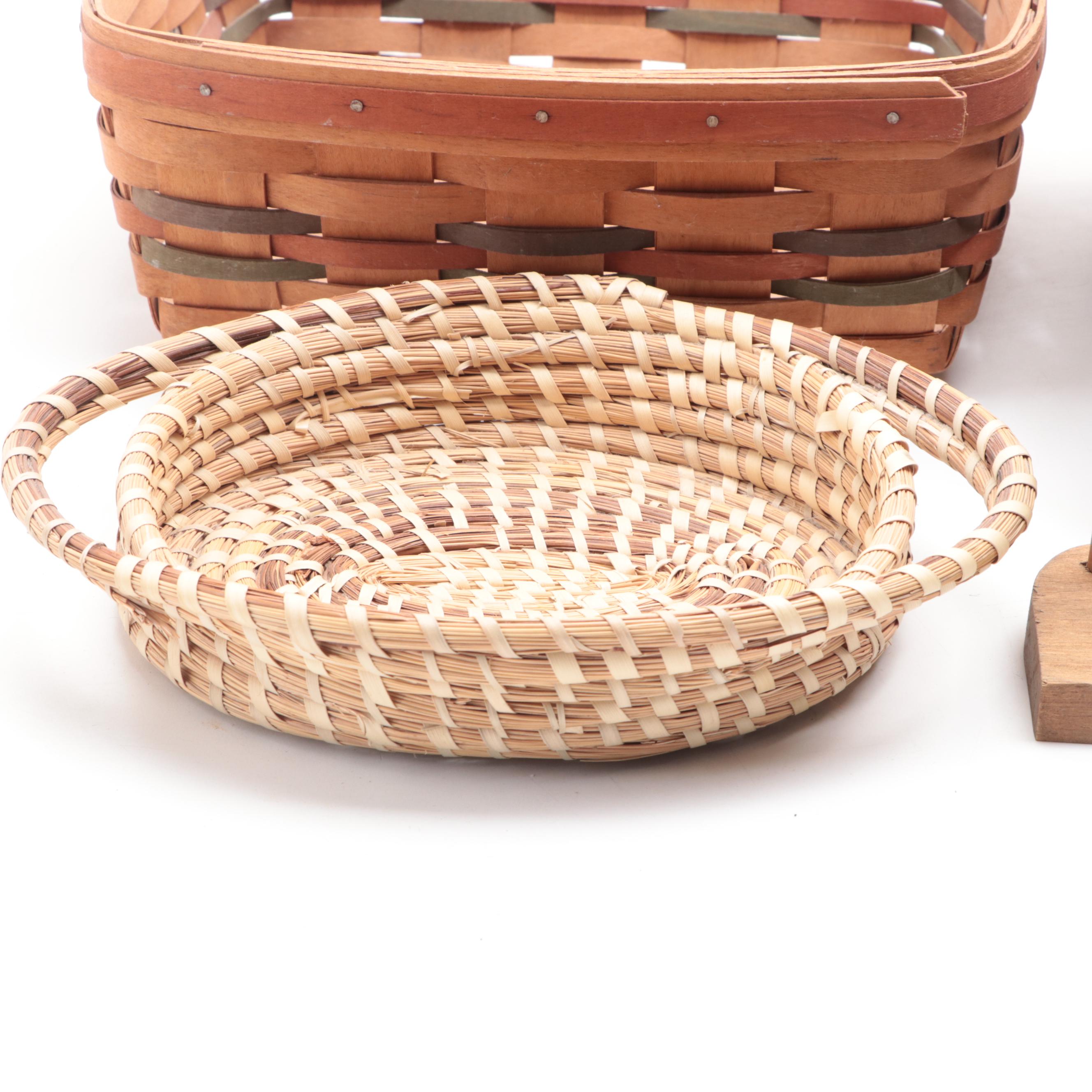 Longaberger Handmade Woven Maple Baskets With Other Baskets