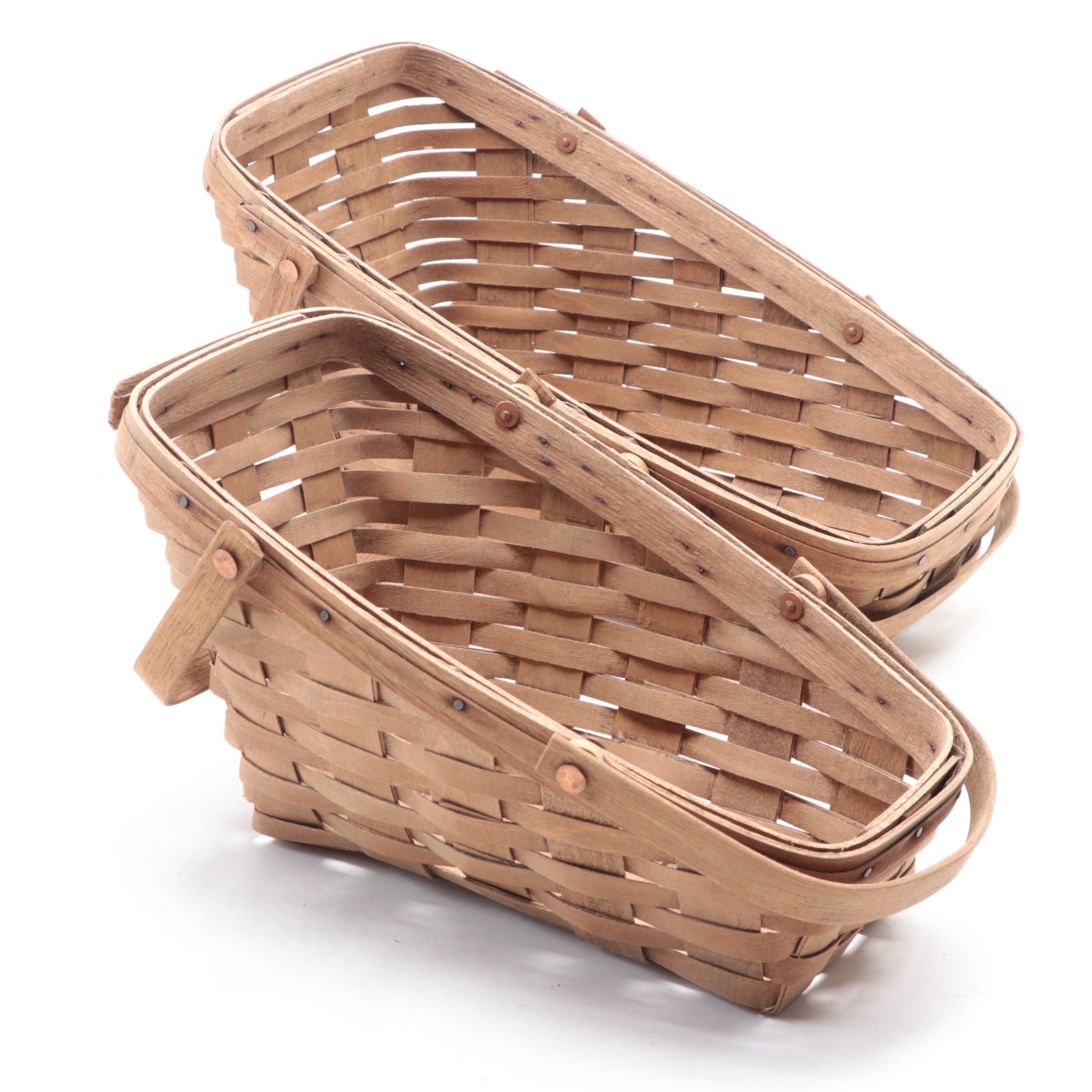 Longaberger Handmade Woven Maple Baskets With Other Baskets