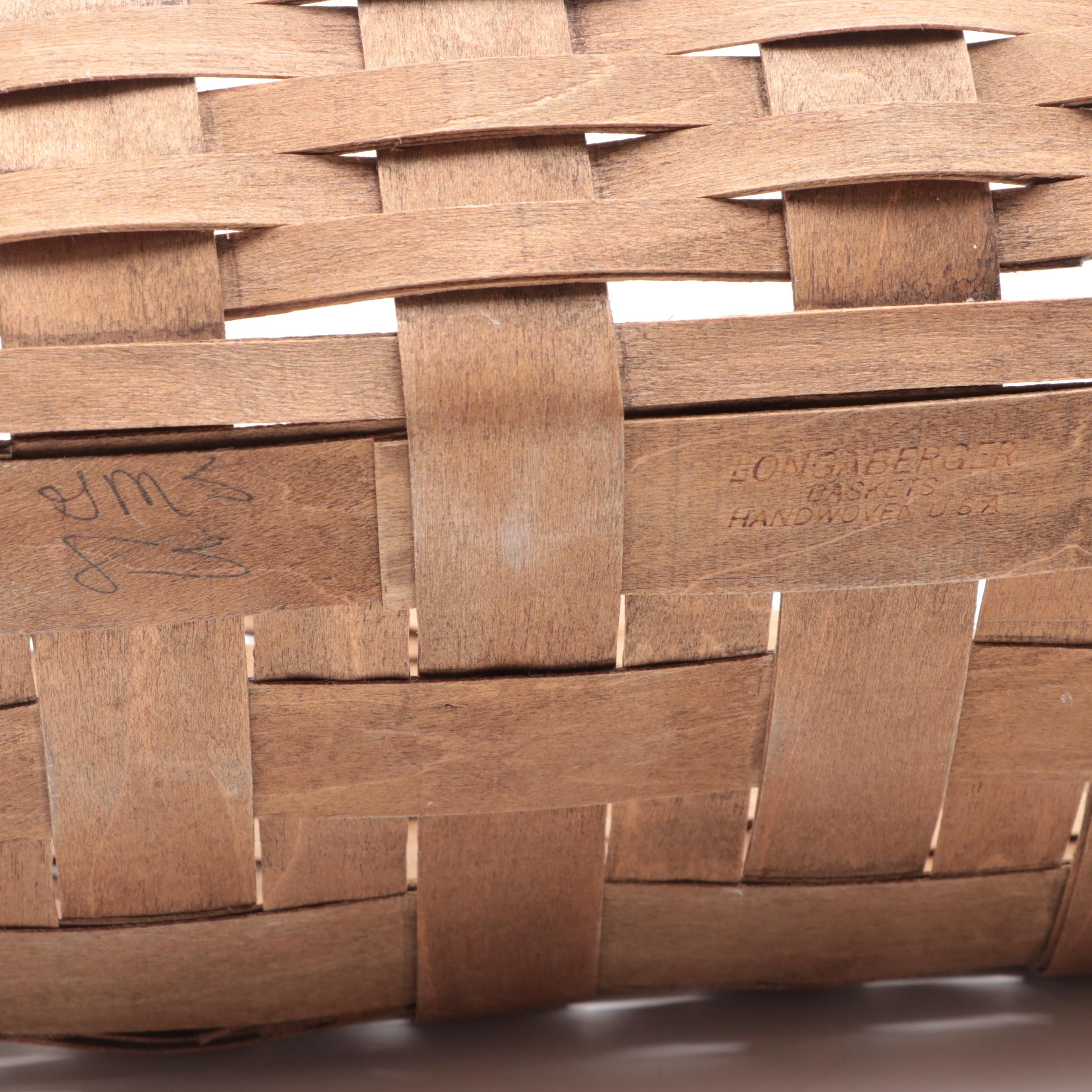 Longaberger Handmade Woven Maple Baskets With Other Baskets