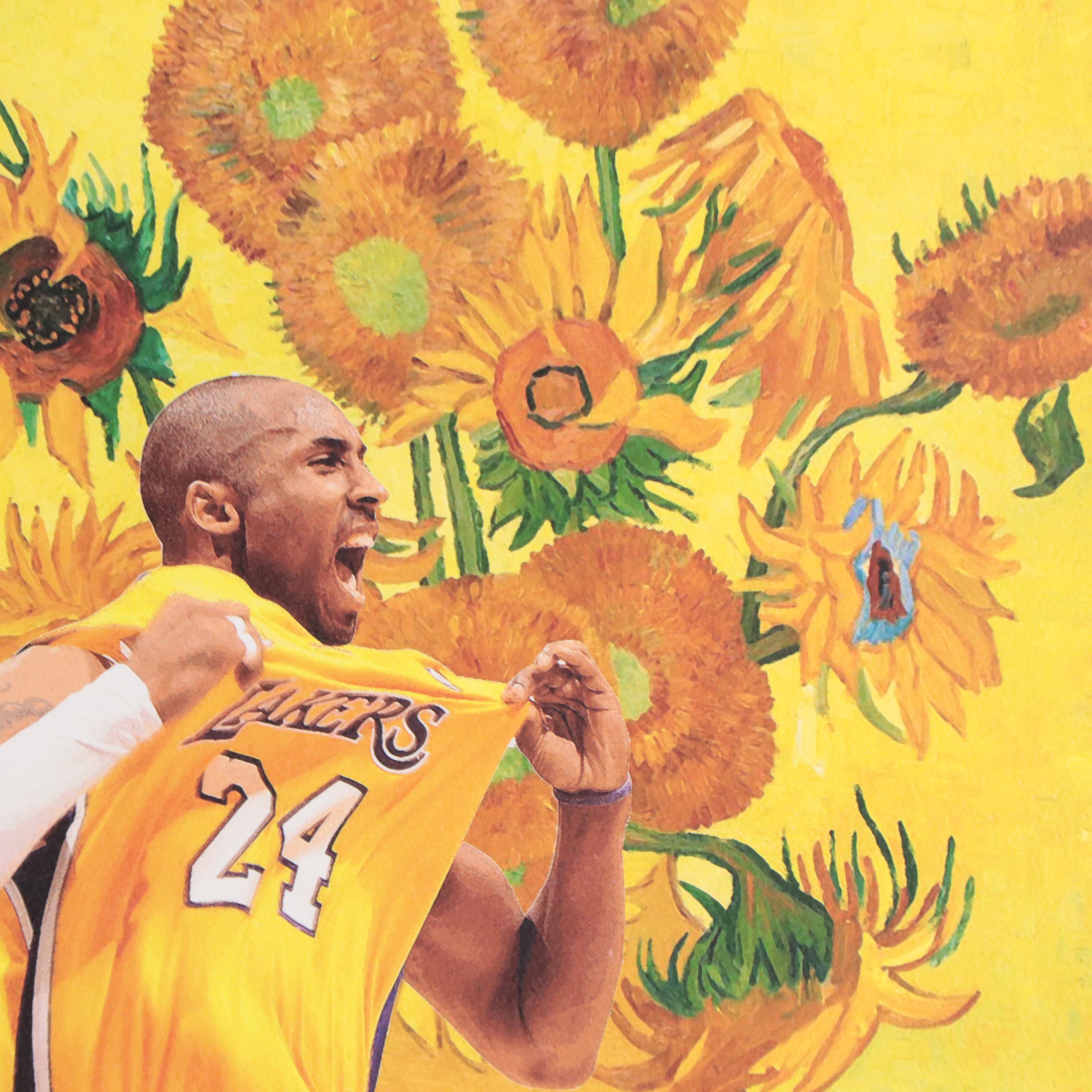 Death NYC Pop Art Graphic Print of Van Gogh and Kobe Bryant