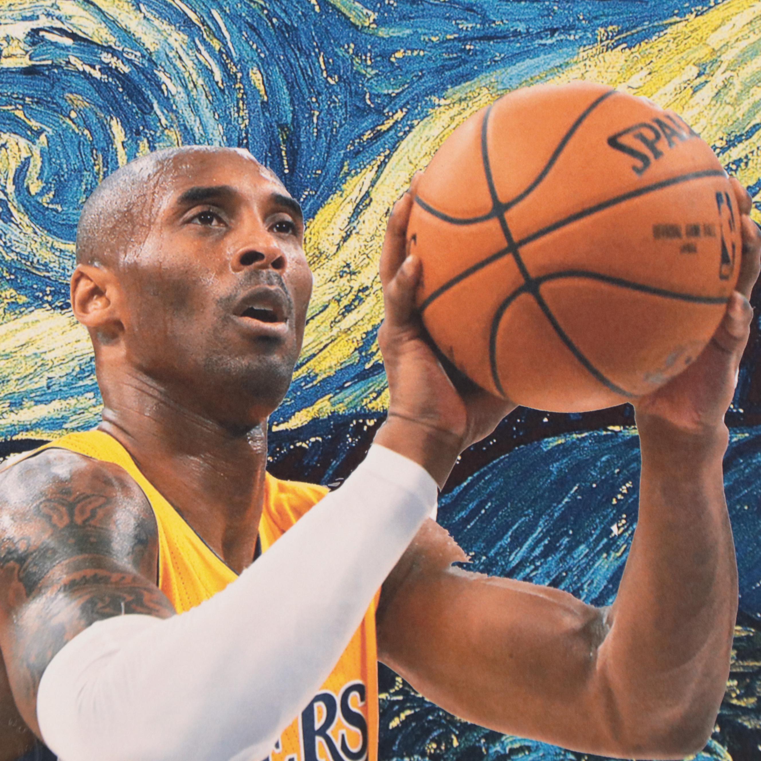 Death NYC Pop Art Graphic Print of Van Gogh and Kobe Bryant
