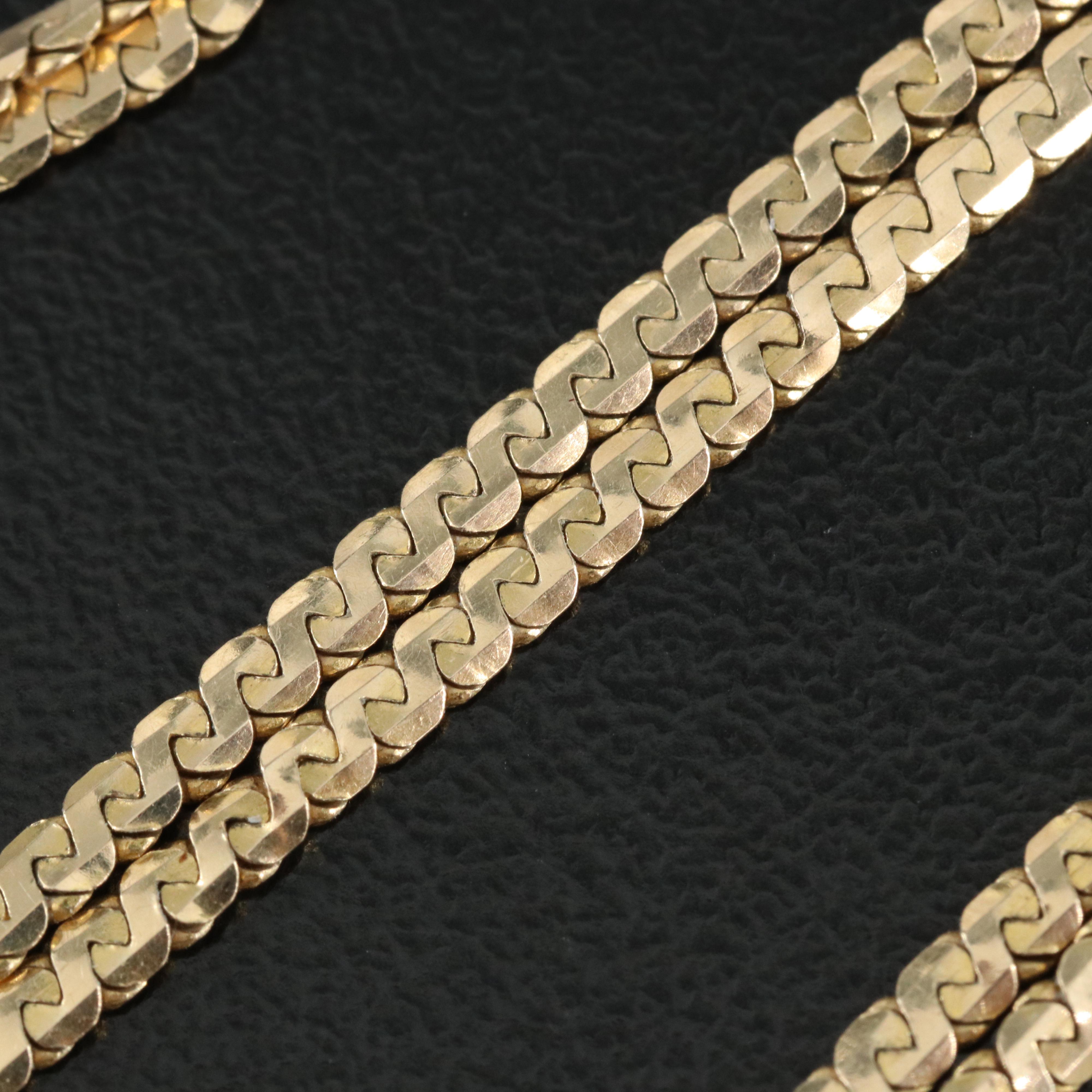 14K Serpentine Link Necklace