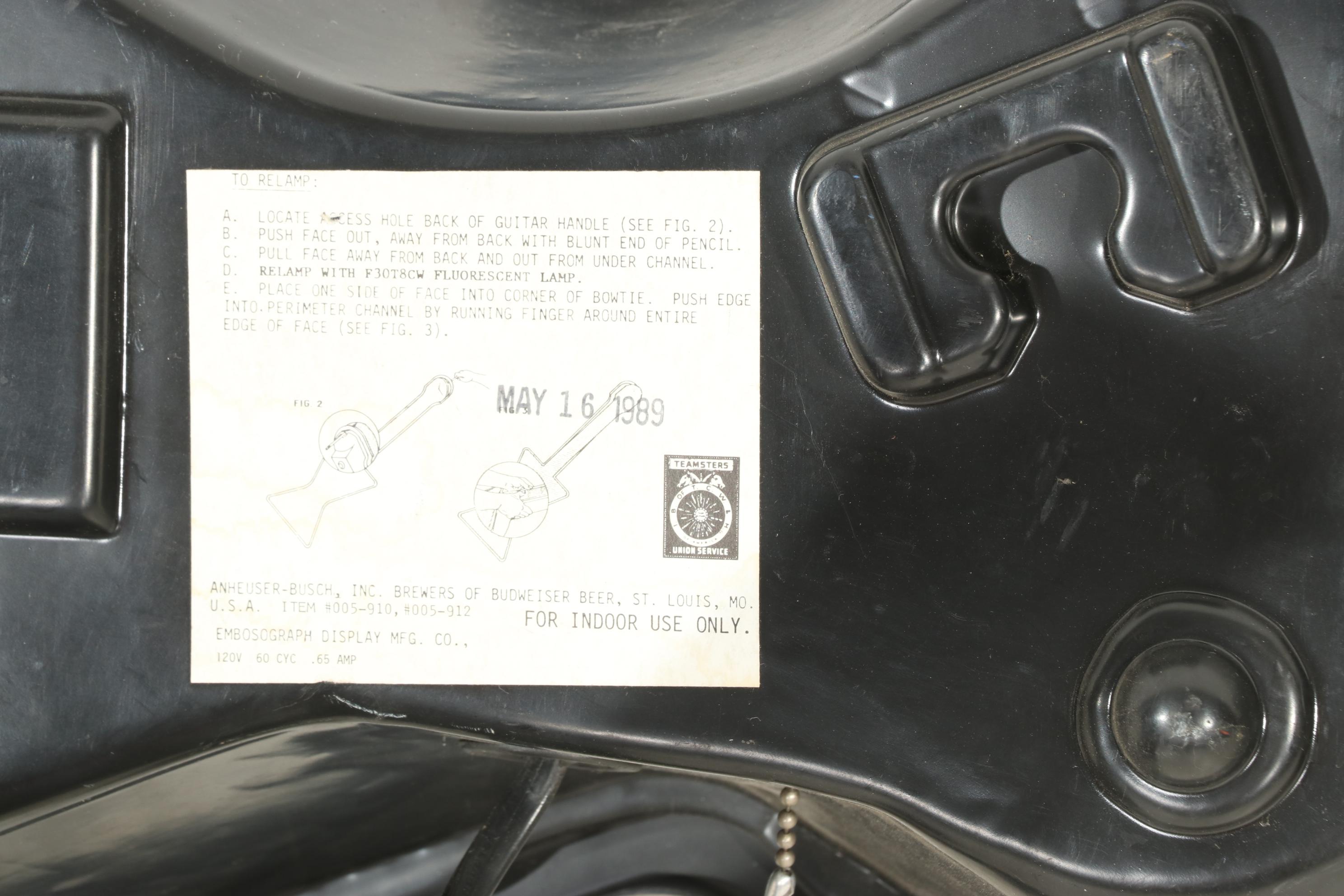 Budweiser Illuminated Beer Sign and Millennium Edition Bottle, Late 20th Century