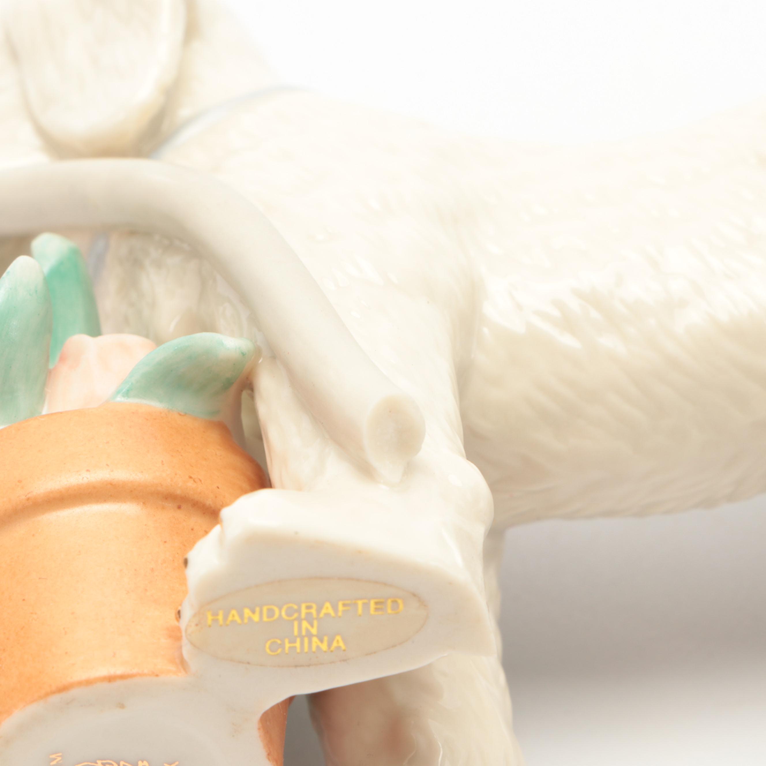 Lenox A Golden Year of Puppies "Spring Flowers" and "Golden Retriever" Figurines