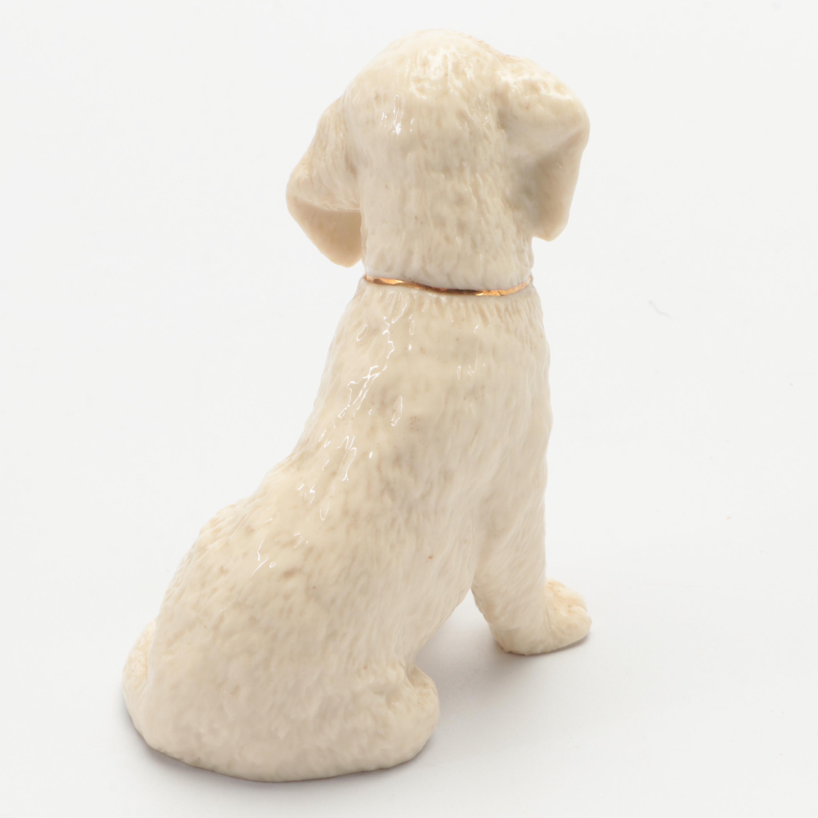 Lenox A Golden Year of Puppies "Spring Flowers" and "Golden Retriever" Figurines