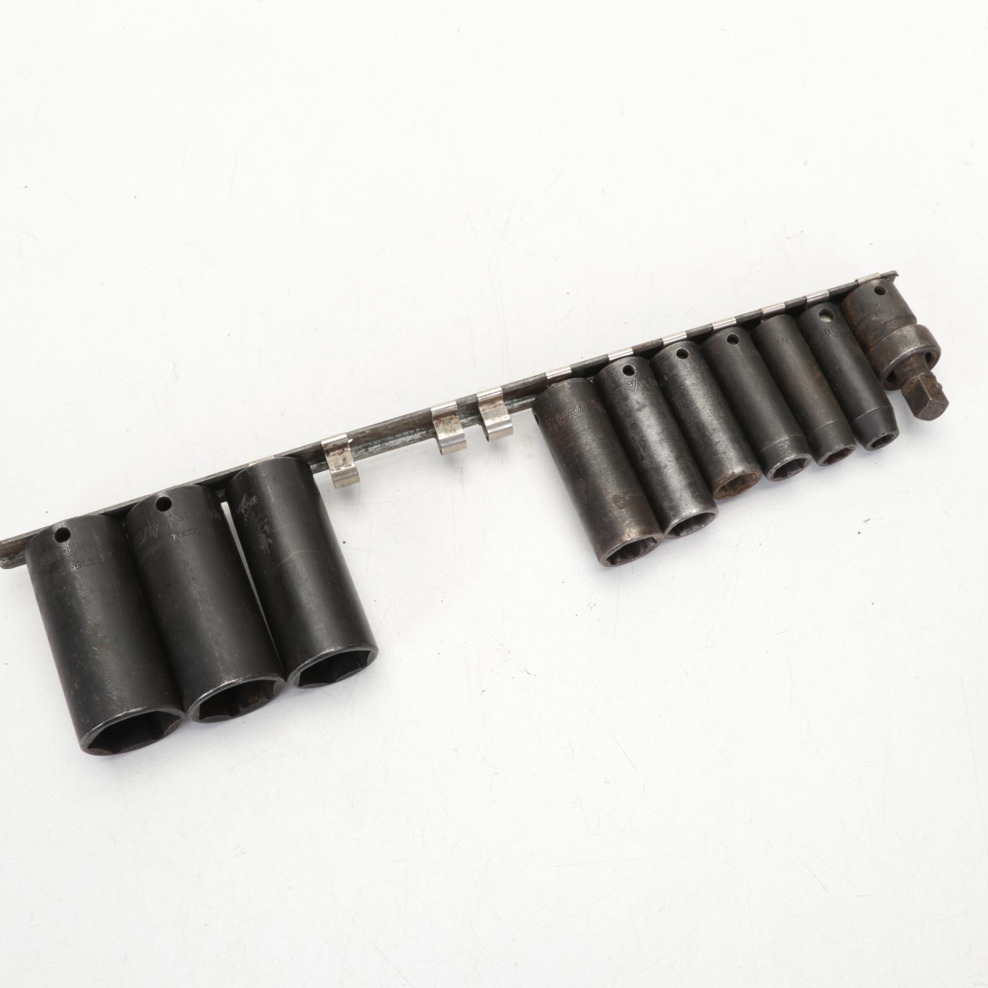 Snap-on Metal Wrench and Sockets