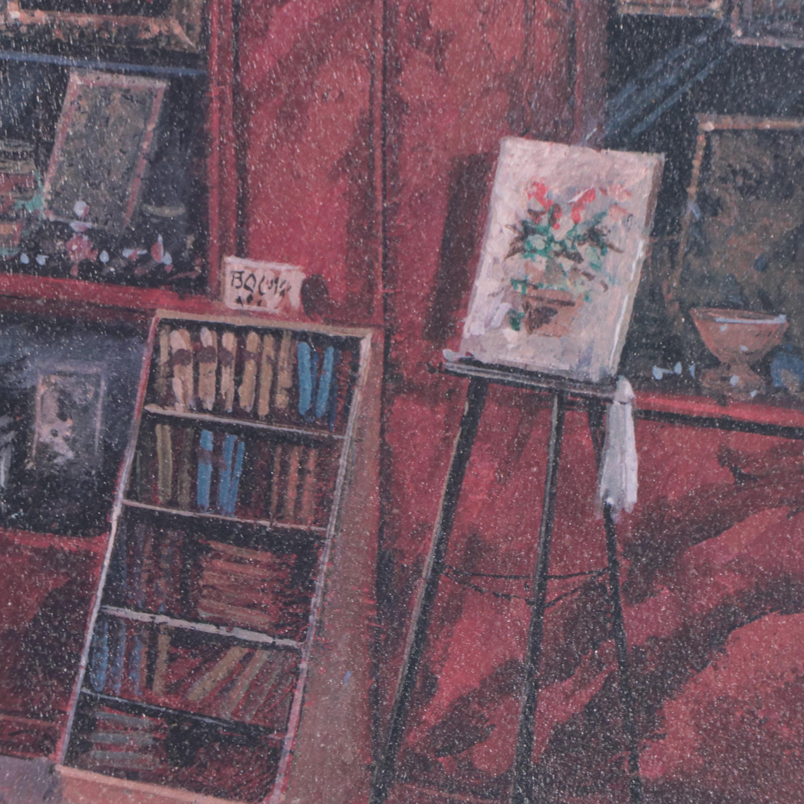 Offset Lithograph After Ruane Manning "Doug's Art Gallery"