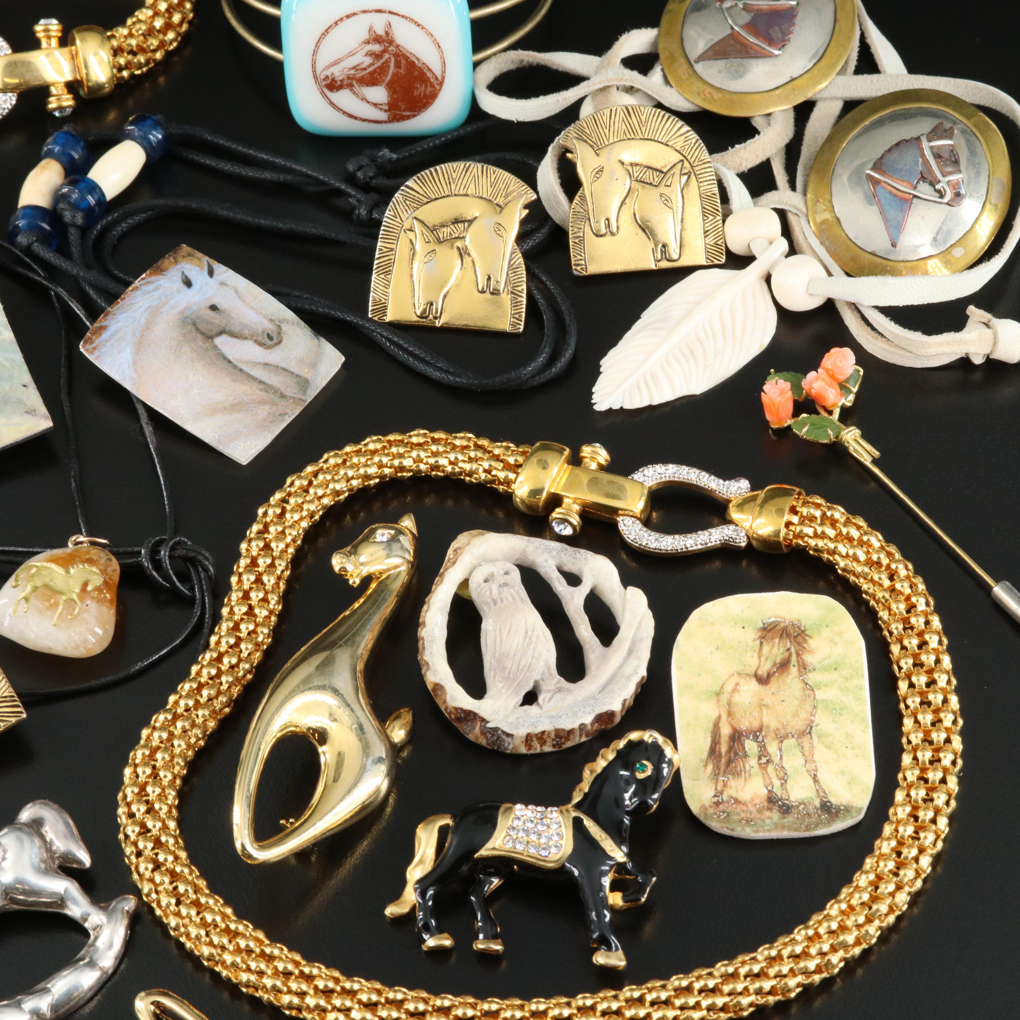 Equestrian and Laurel Burch Featured in Costume Jewelry Lot
