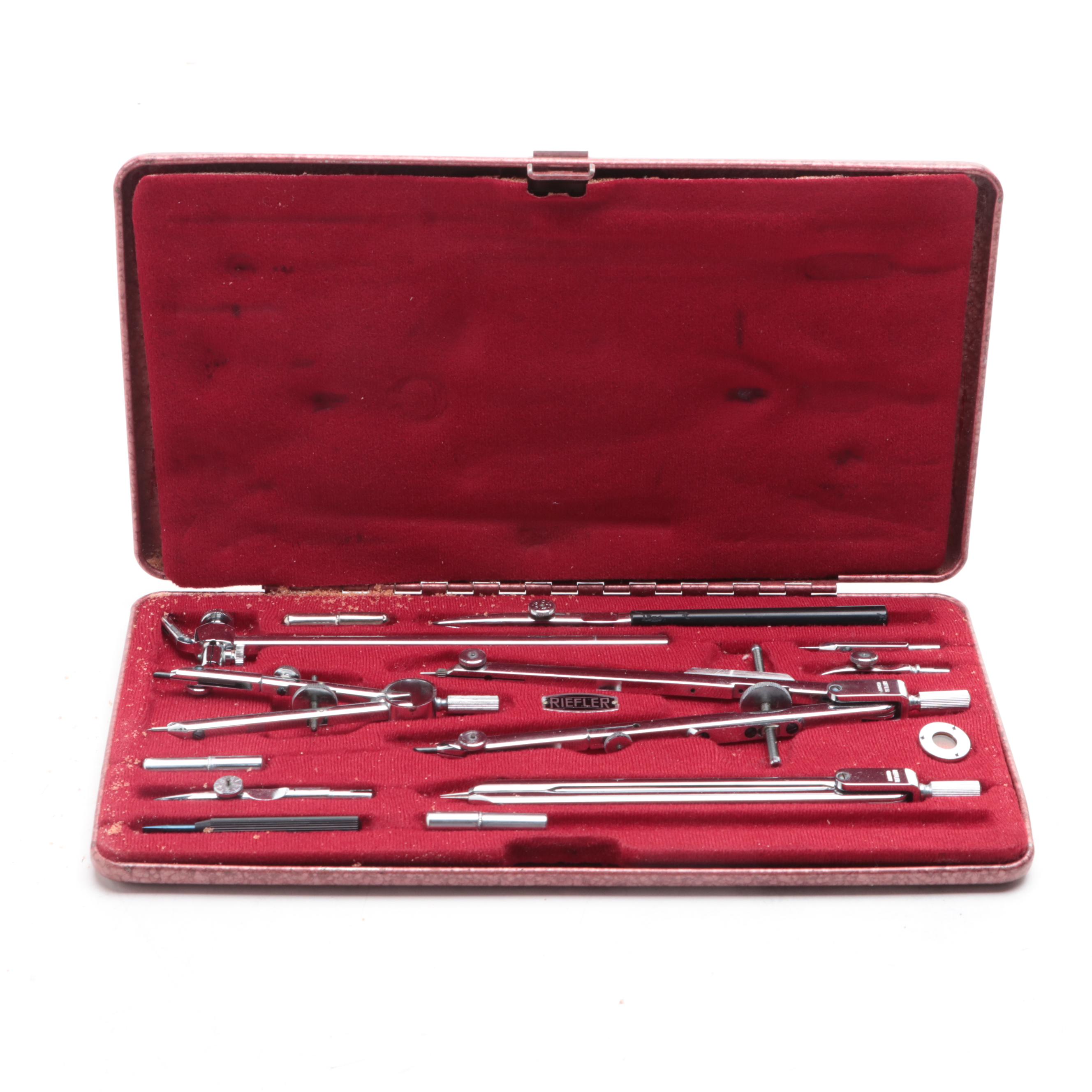 Riefler German Drafting Set with Case, Mid-20th Century