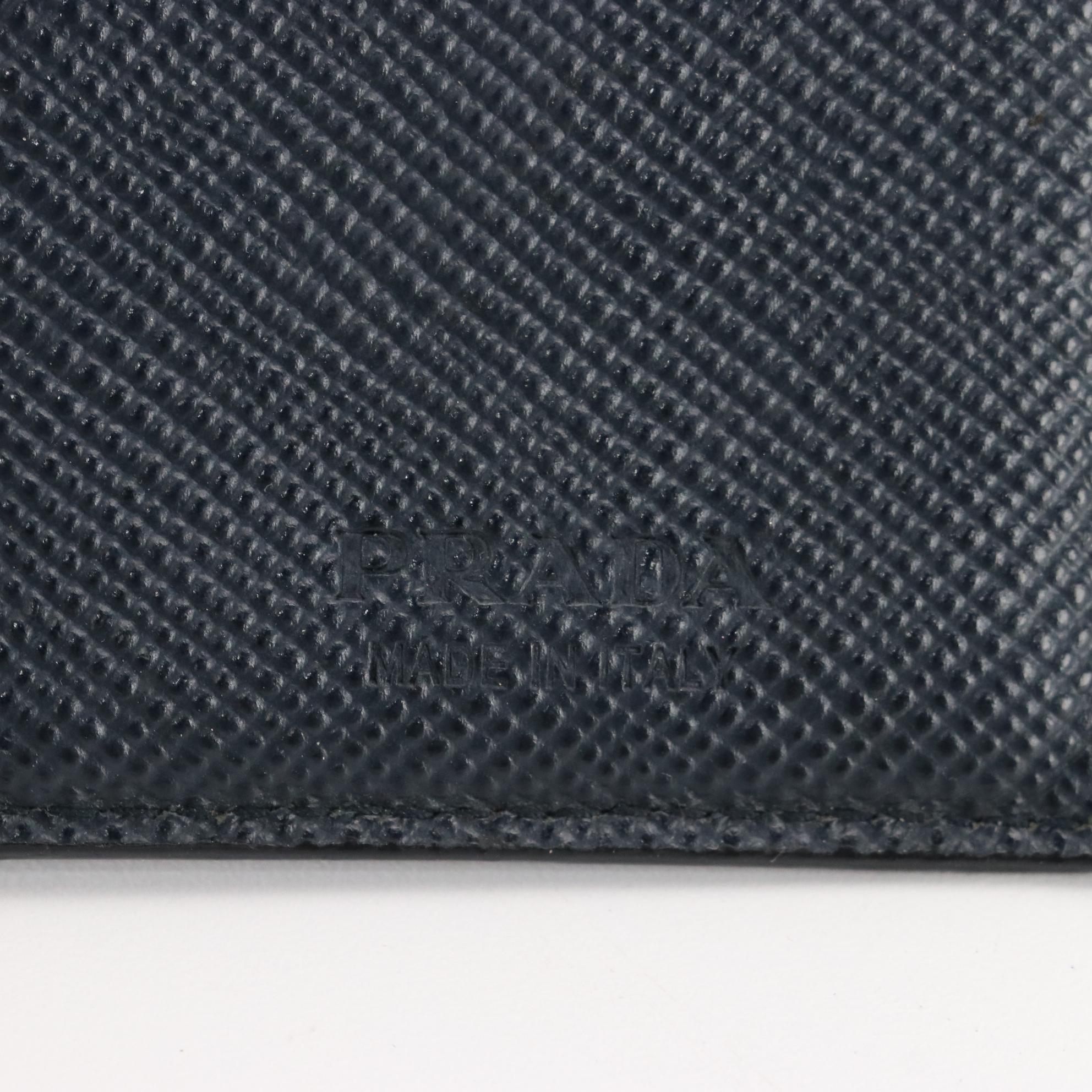 Prada Long Bifold Wallet in Baltico Saffiano Leather