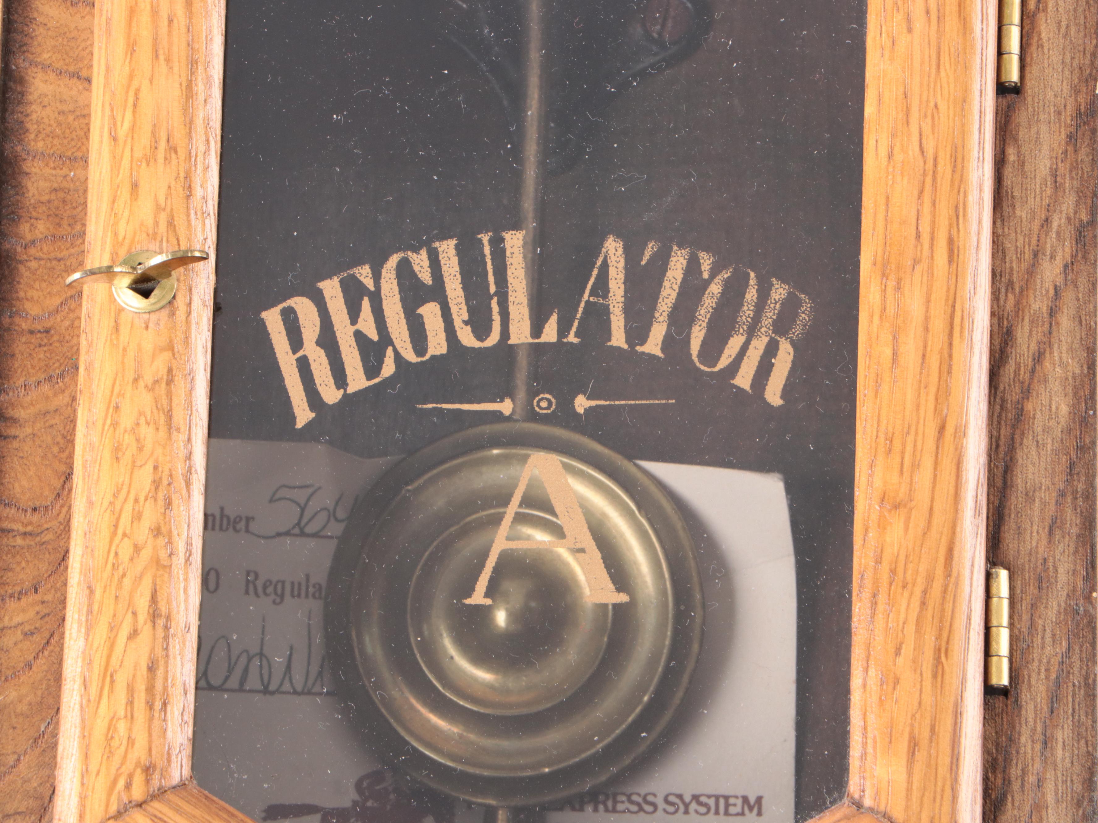 Victorian Schoolhouse Style Oak Regulator Clock