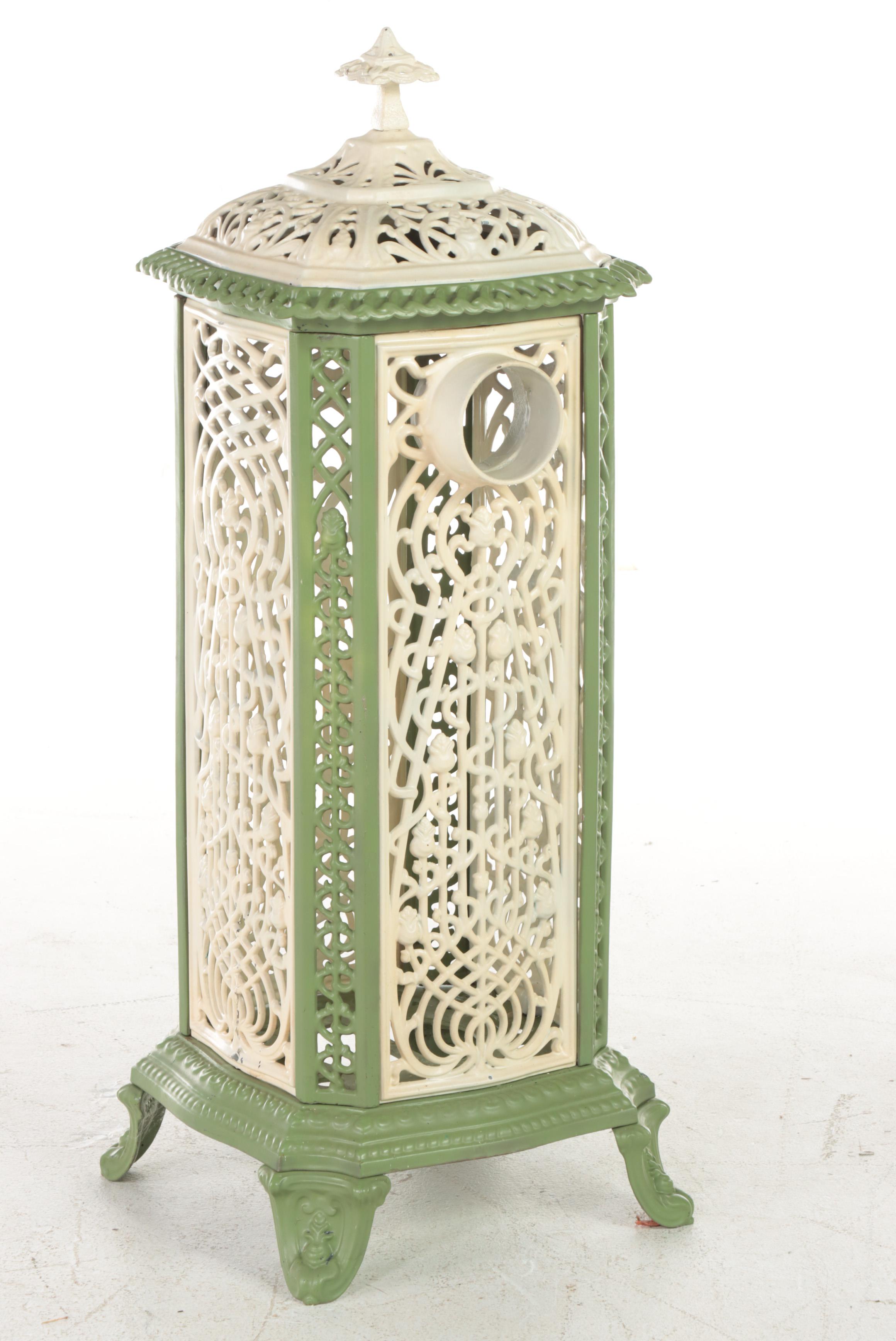 Nestor Martin Belgian Cast Iron and Enamel Parlor Stove Surround