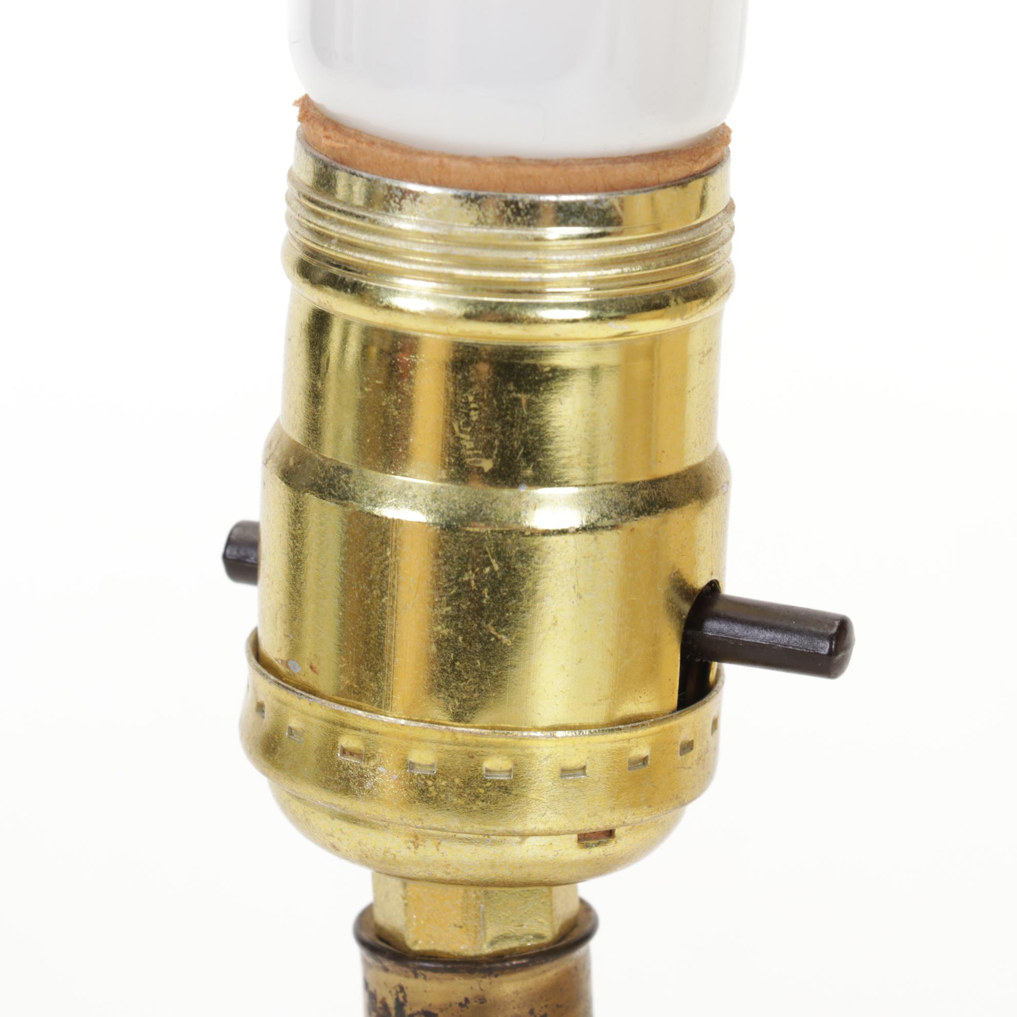 Mid-Century Atomic Style Lamps and Shades with Fiberglass Cone Uplight