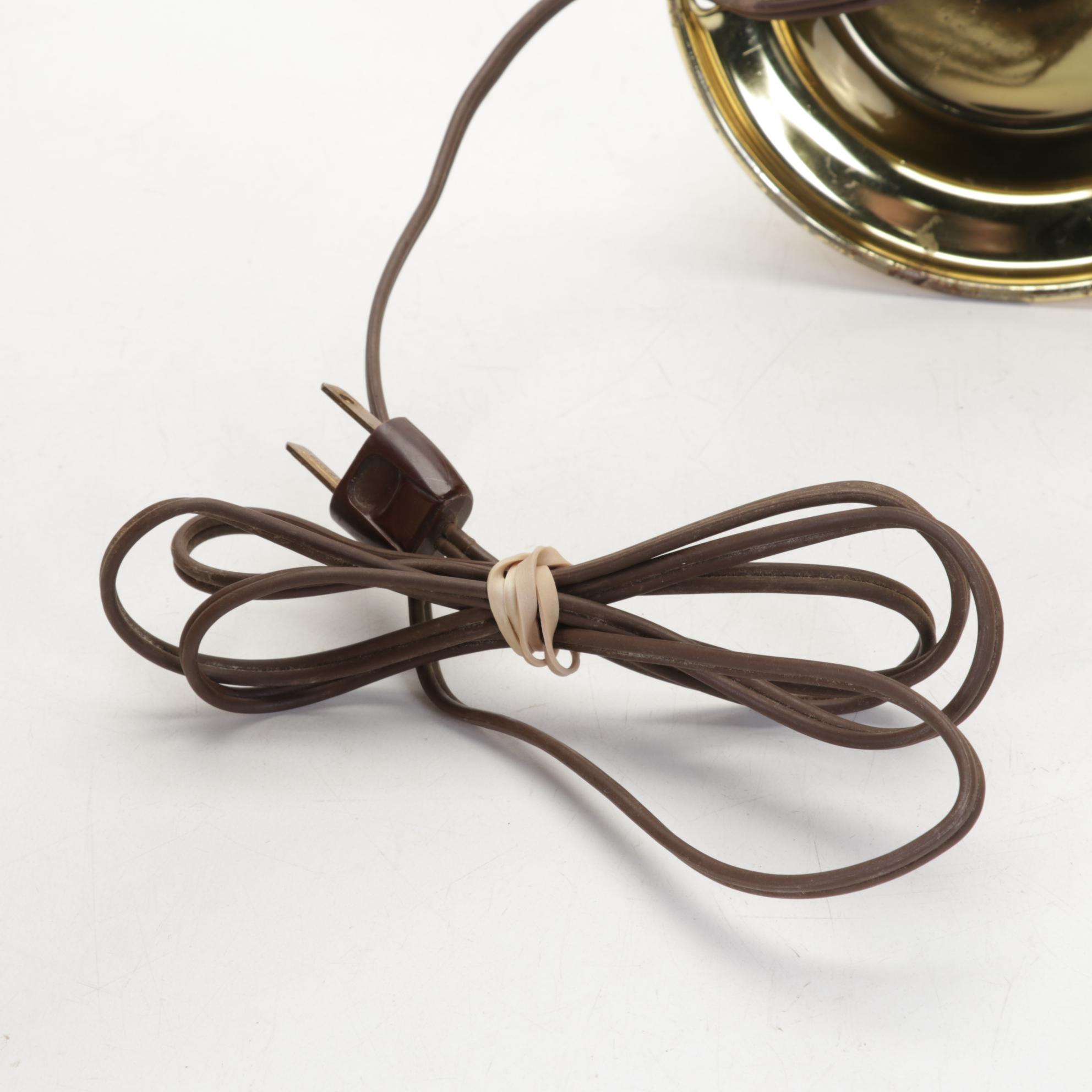 Mid-Century Atomic Style Lamps and Shades with Fiberglass Cone Uplight