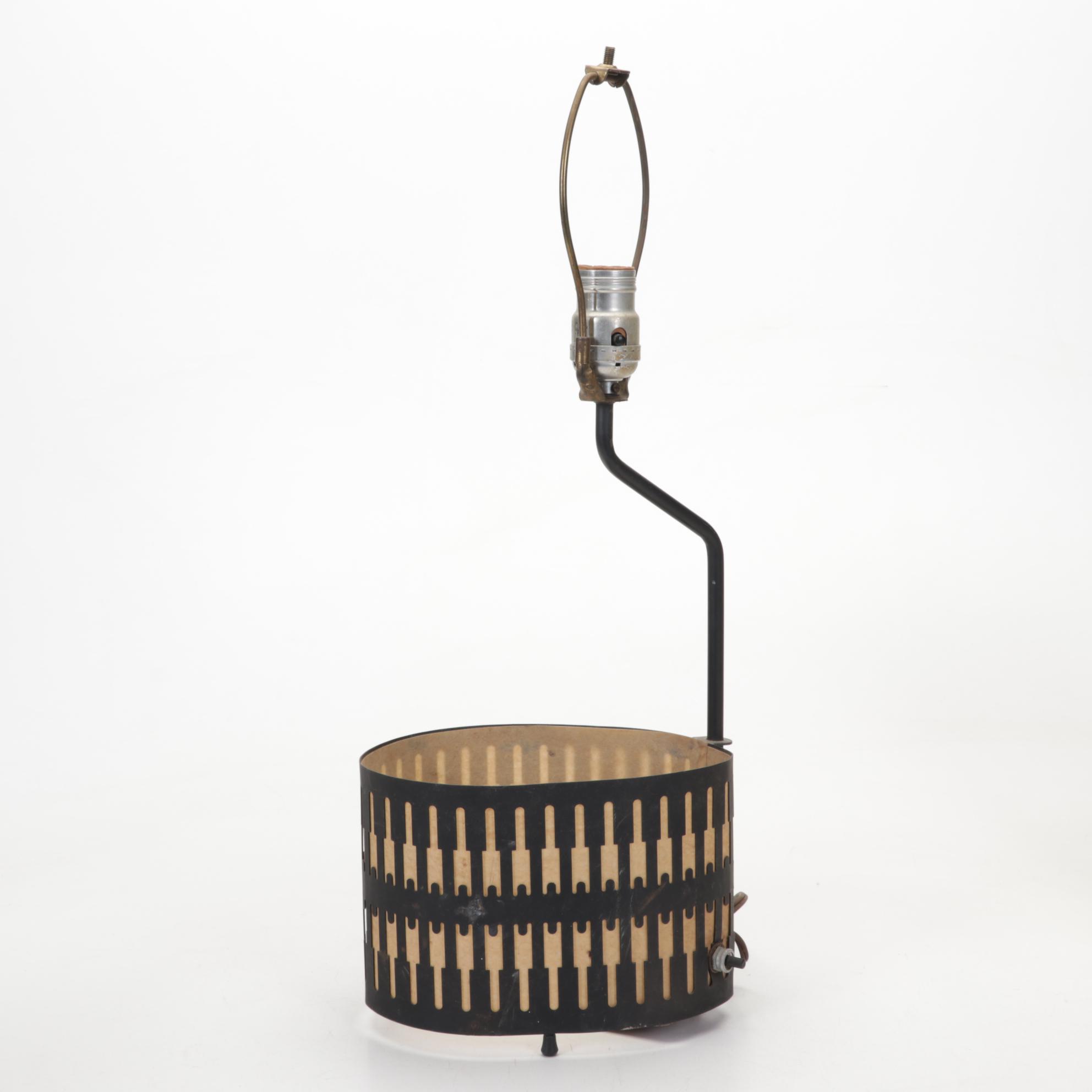 Mid-Century Atomic Style Lamps and Shades with Fiberglass Cone Uplight