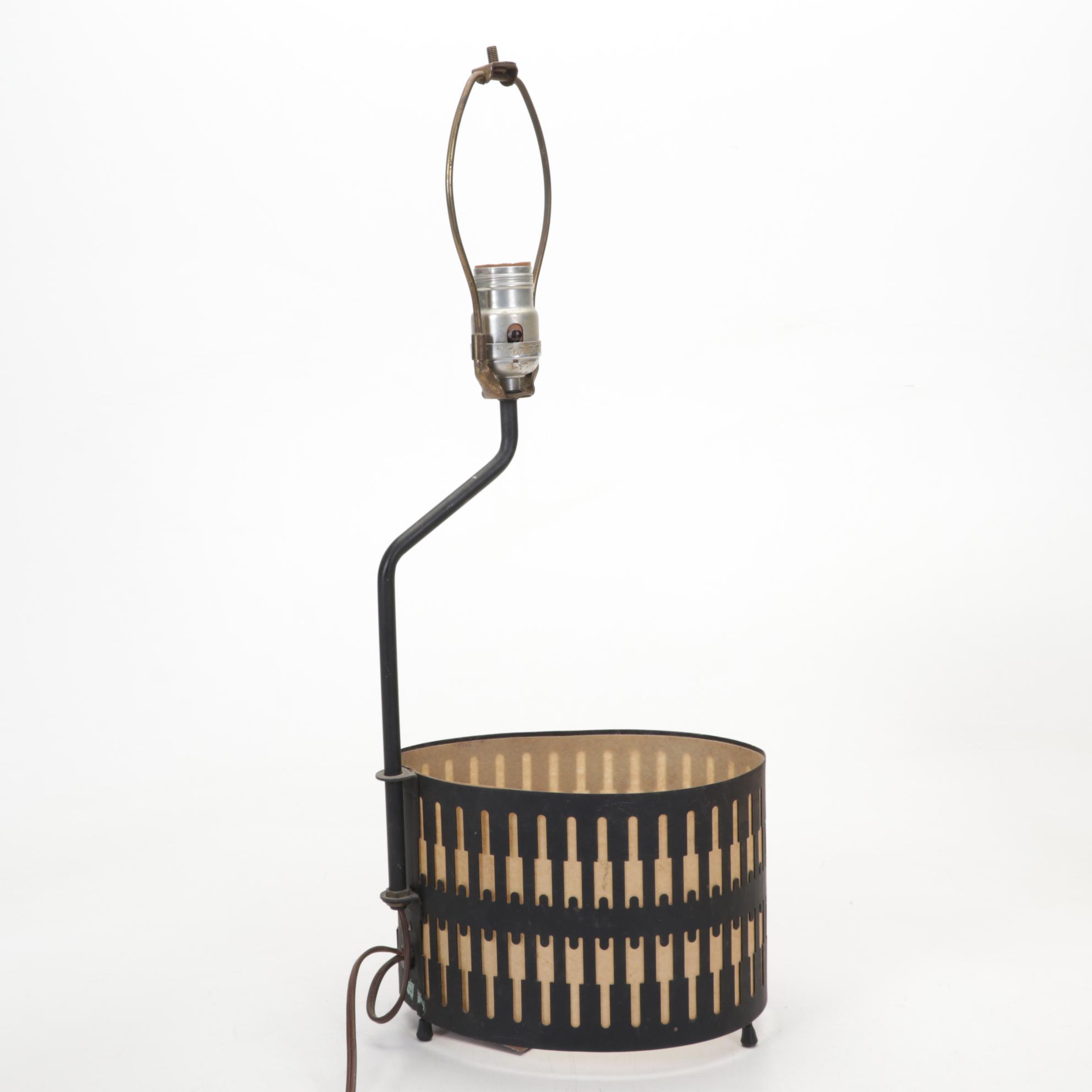 Mid-Century Atomic Style Lamps and Shades with Fiberglass Cone Uplight