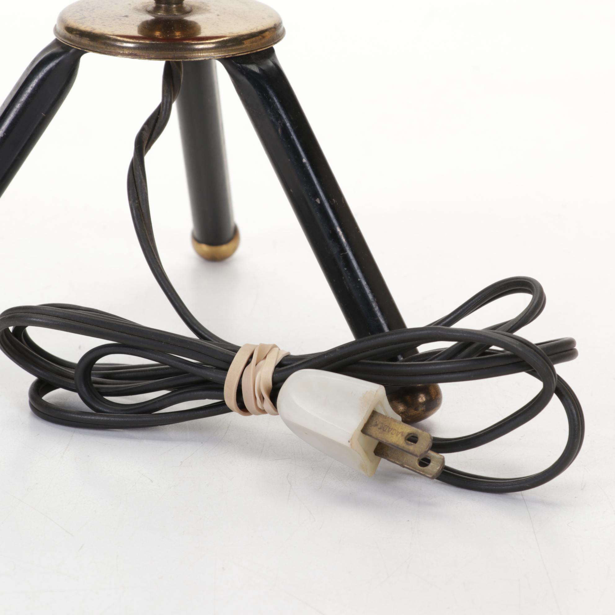 Mid-Century Atomic Style Lamps and Shades with Fiberglass Cone Uplight