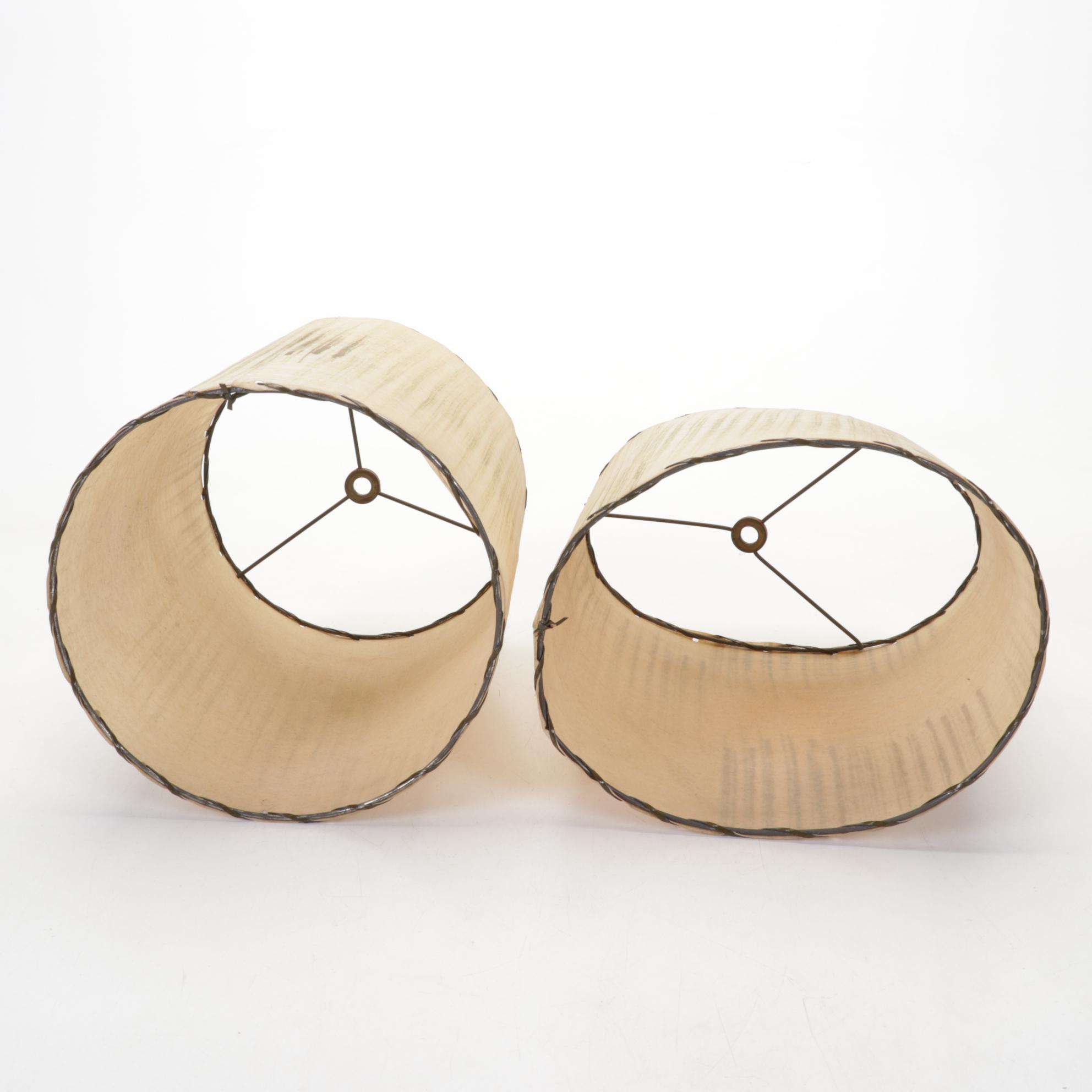 Mid-Century Atomic Style Lamps and Shades with Fiberglass Cone Uplight