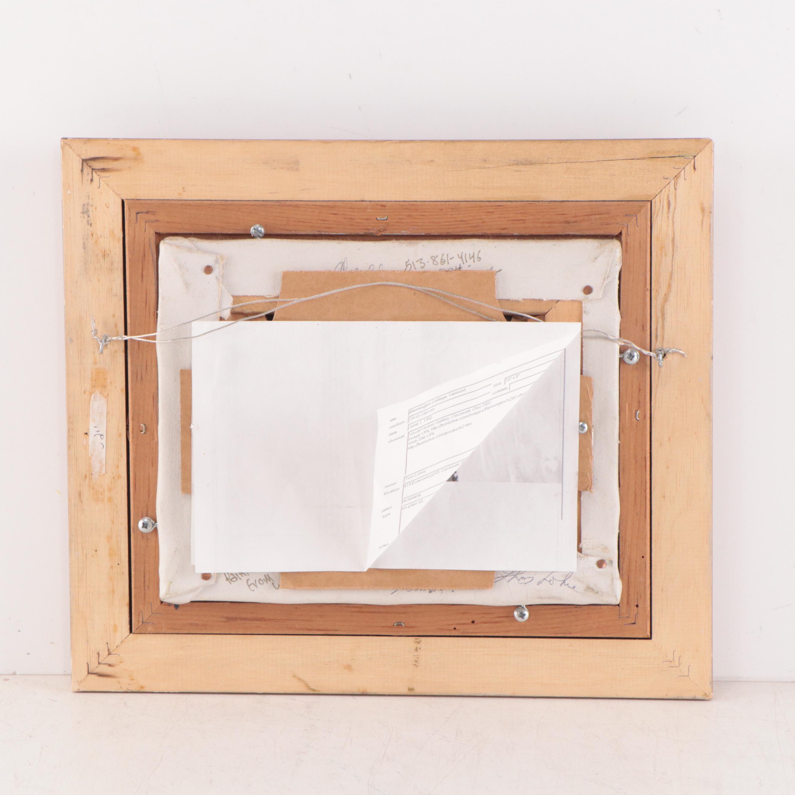 Tom Lohre Oil Painting "Bennington College, Vermont," 1992