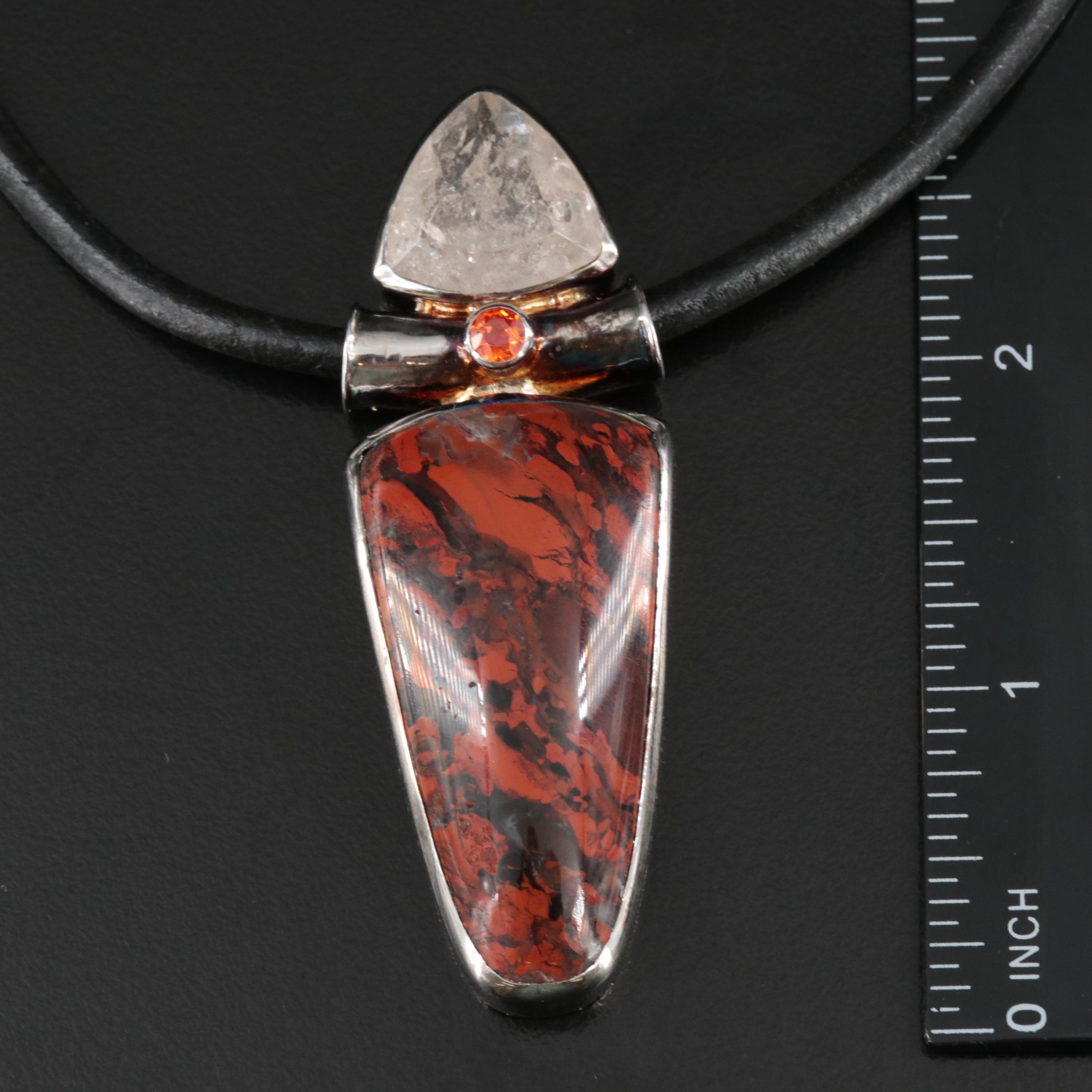 Sterling, Jasper and Ammonite Featured in Necklaces and Pendants