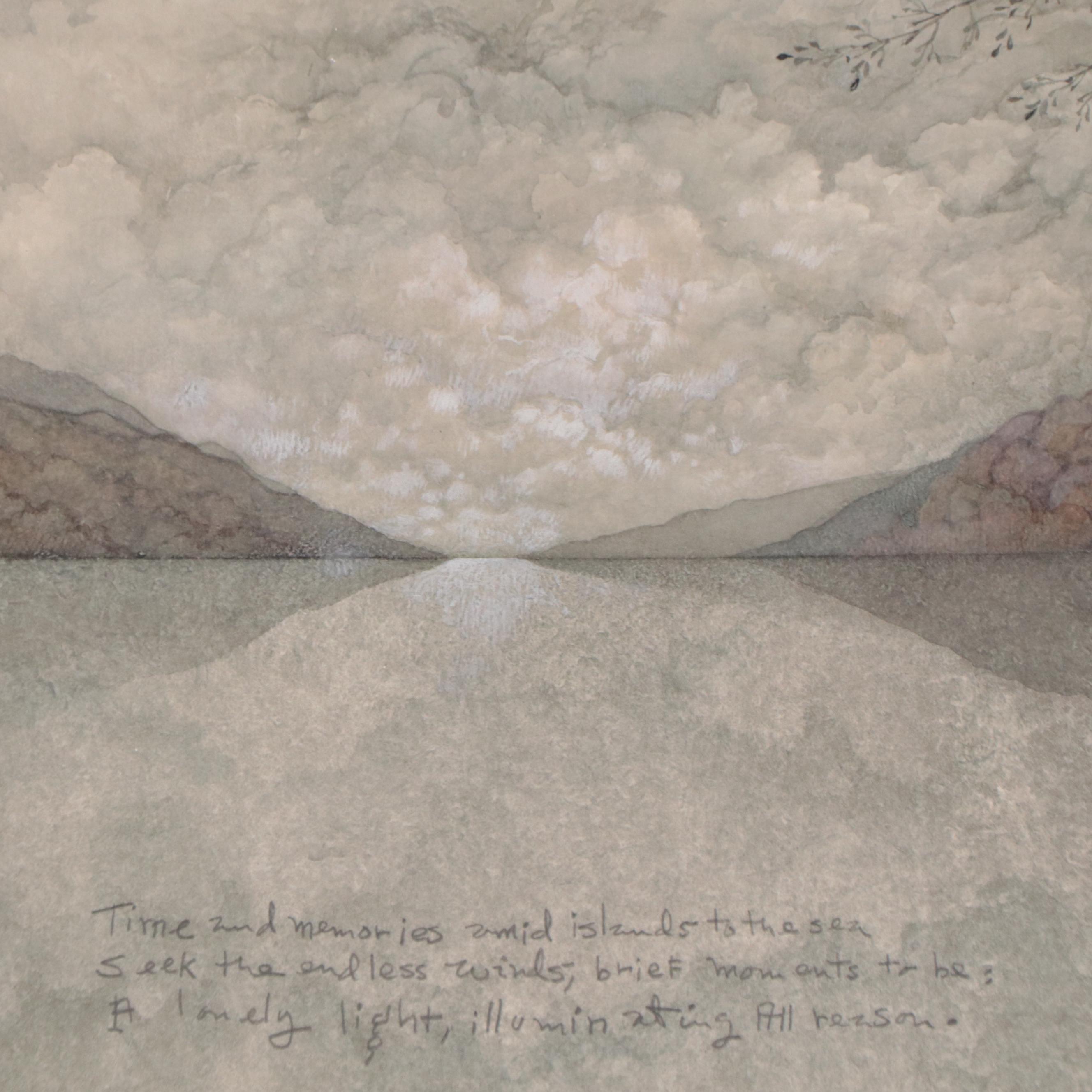 Elmer Ruff Watercolor Painting of a Mountainous Landscape, 1971