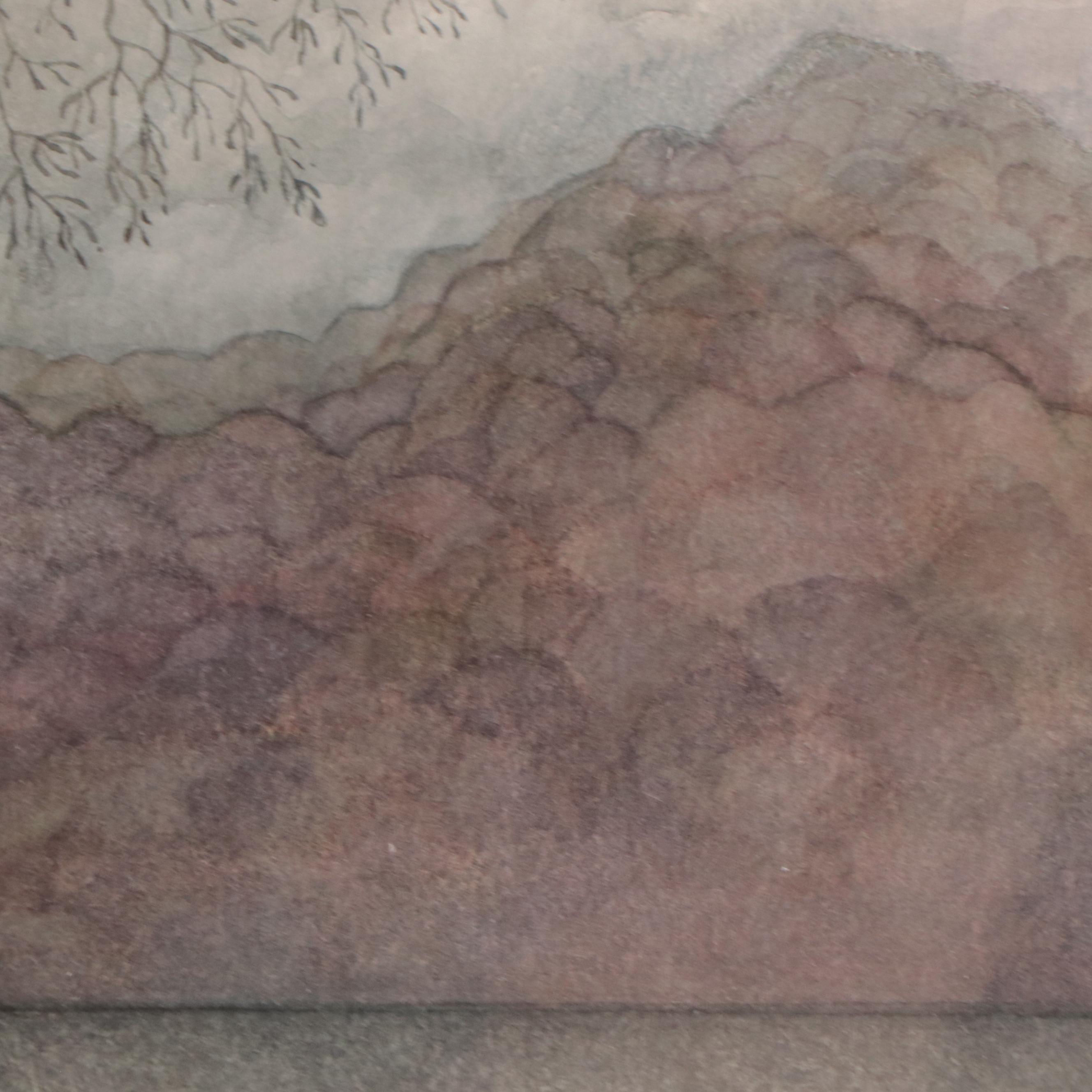 Elmer Ruff Watercolor Painting of a Mountainous Landscape, 1971