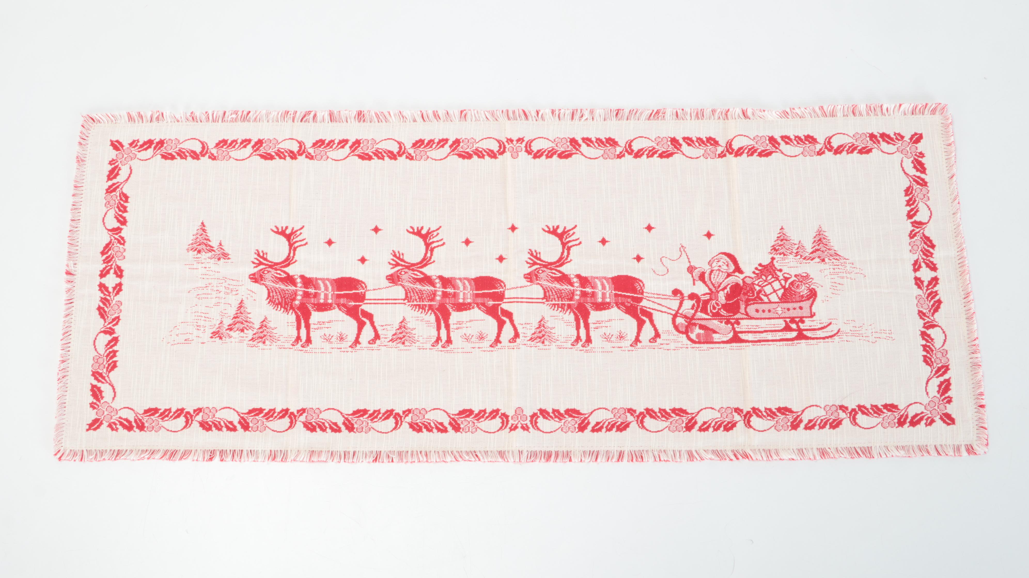 Tirolean Austrian Folk Art Jacquard Woven Placemats and Table Linens