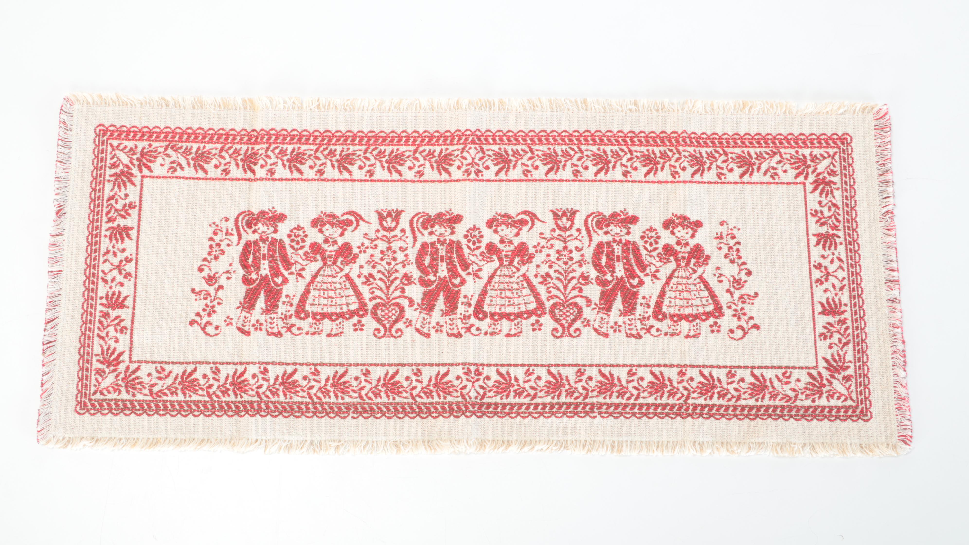 Tirolean Austrian Folk Art Jacquard Woven Placemats and Table Linens
