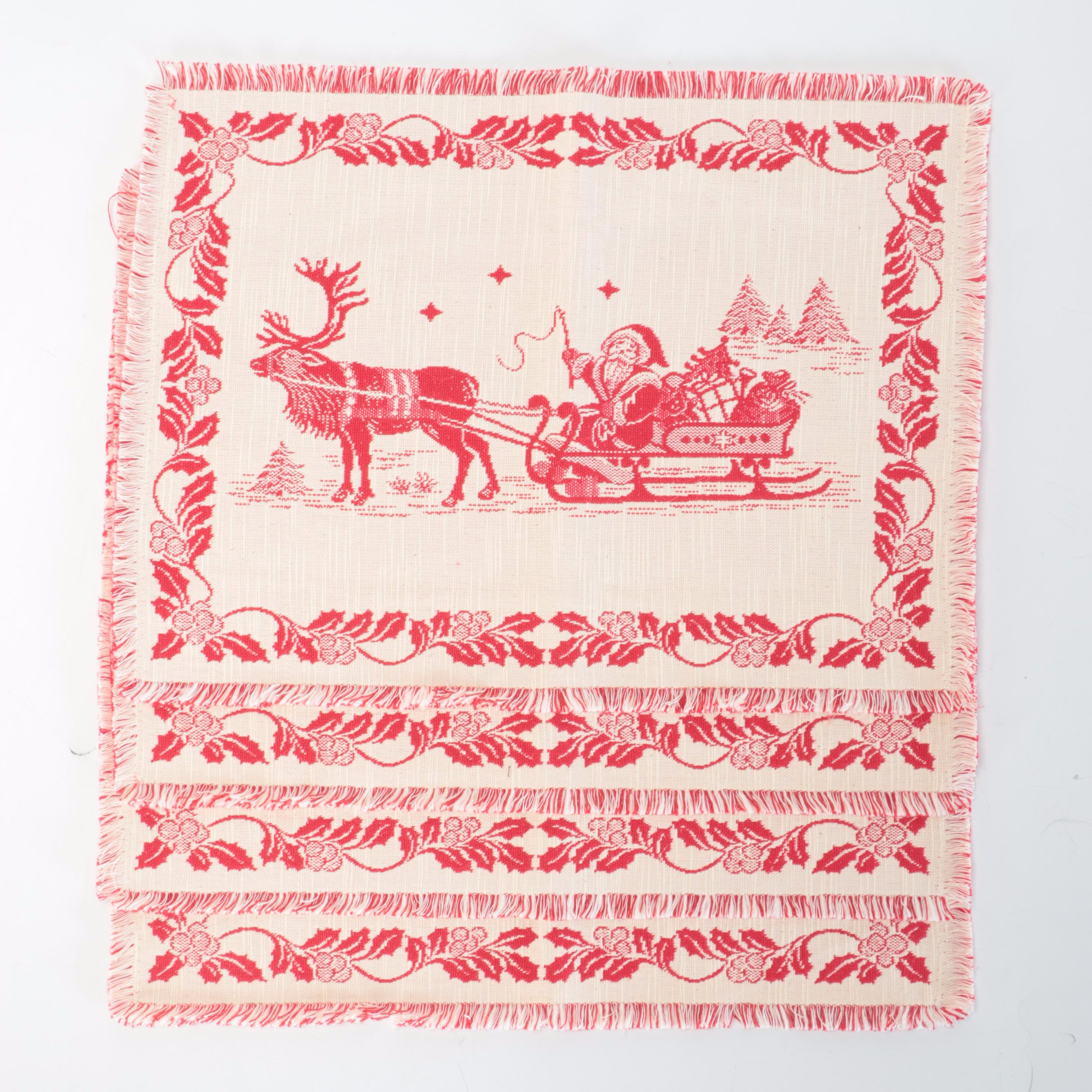 Tirolean Austrian Folk Art Jacquard Woven Placemats and Table Linens