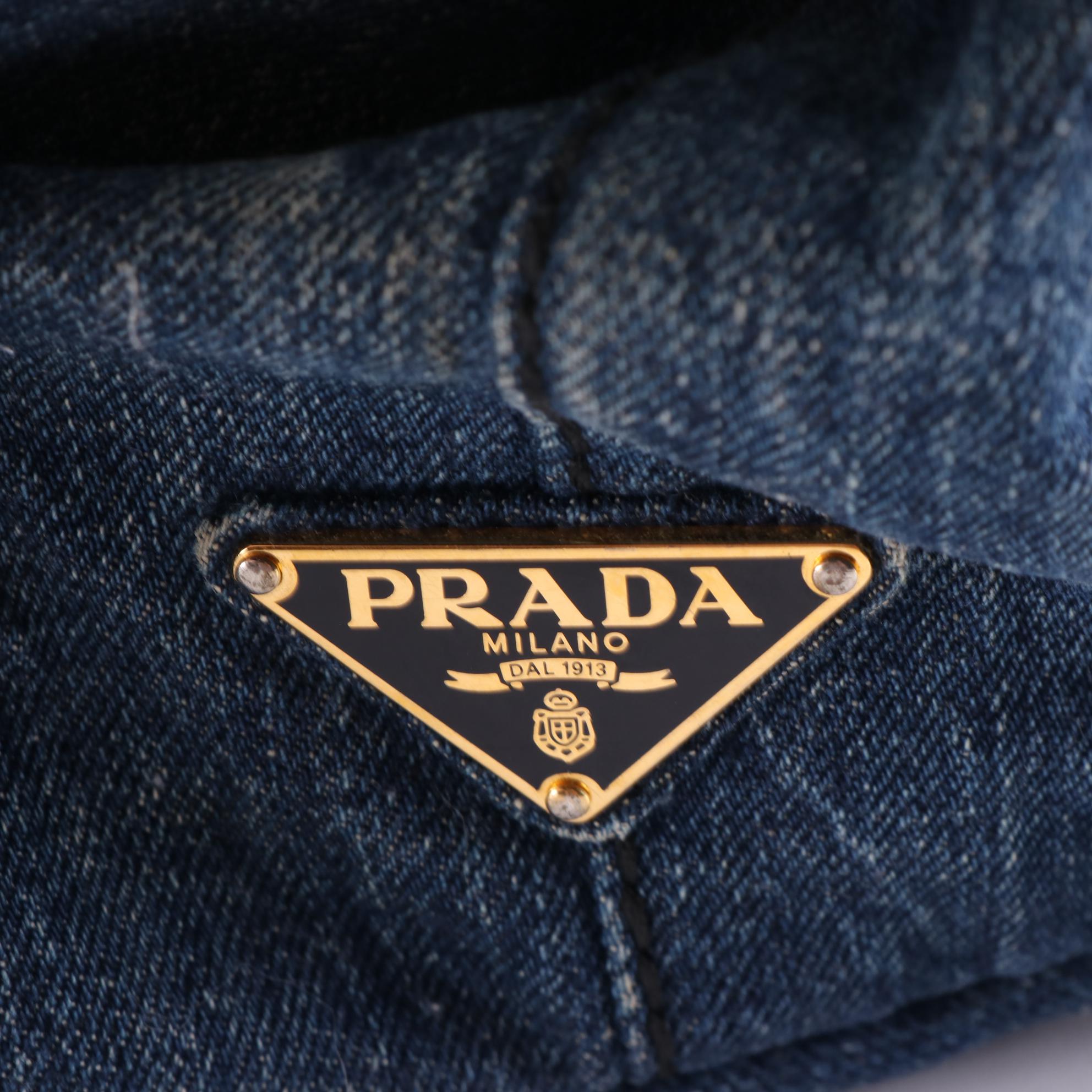 Prada Canapa Two-Way Tote in Denim