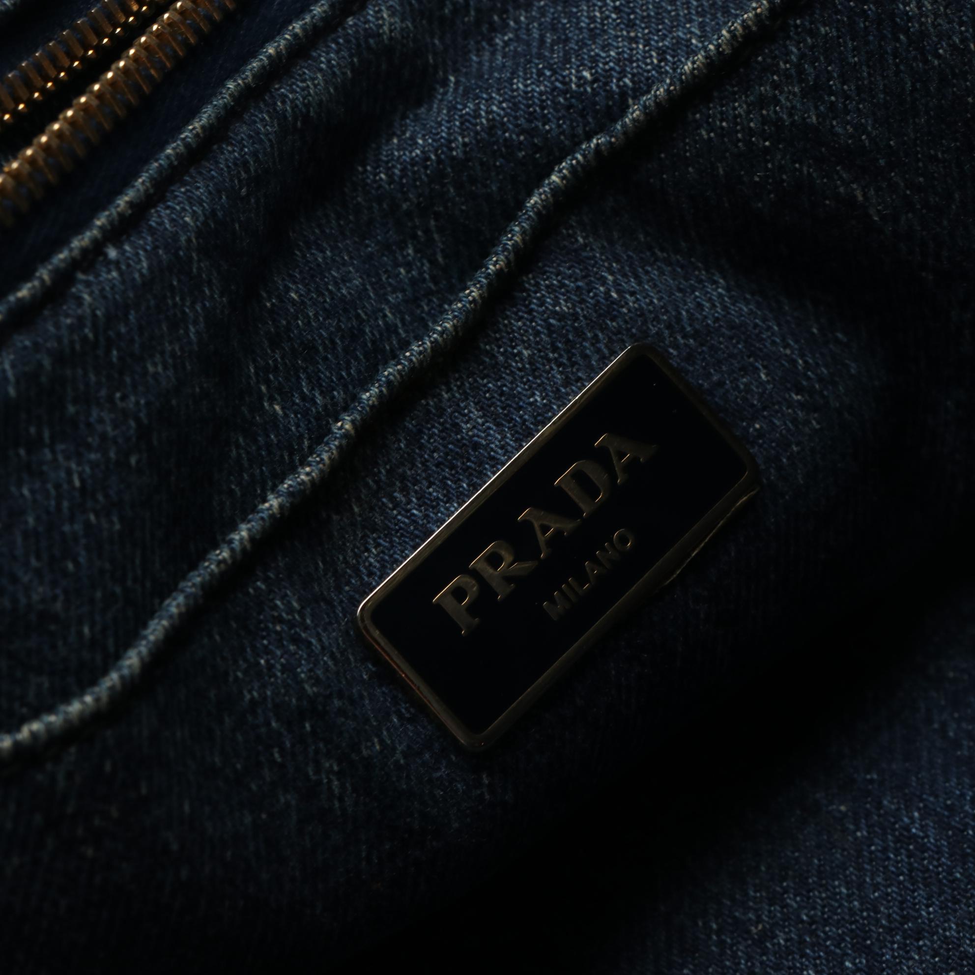 Prada Canapa Two-Way Tote in Denim