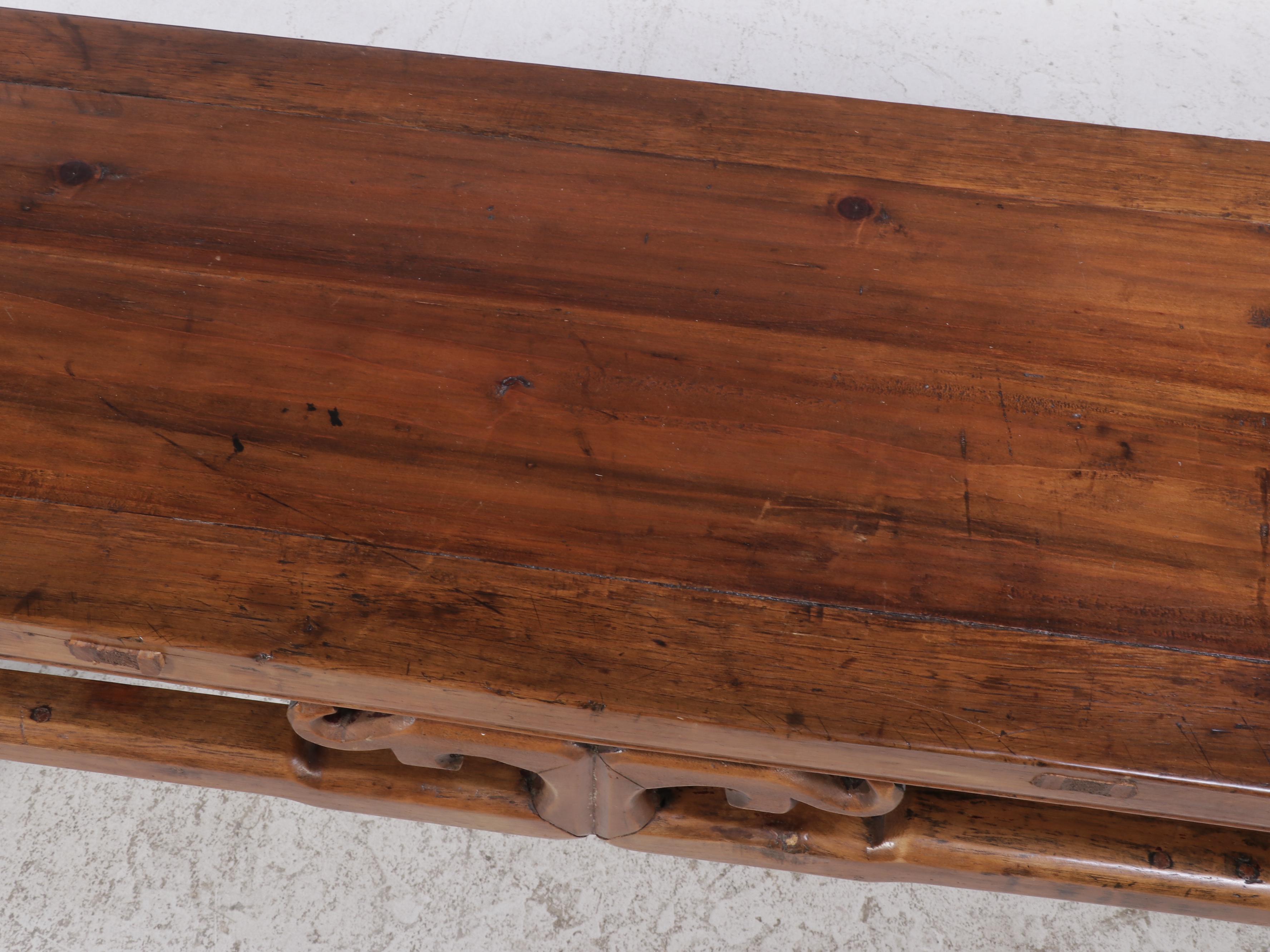 Chinese Carved Pine Altar Table, Antique