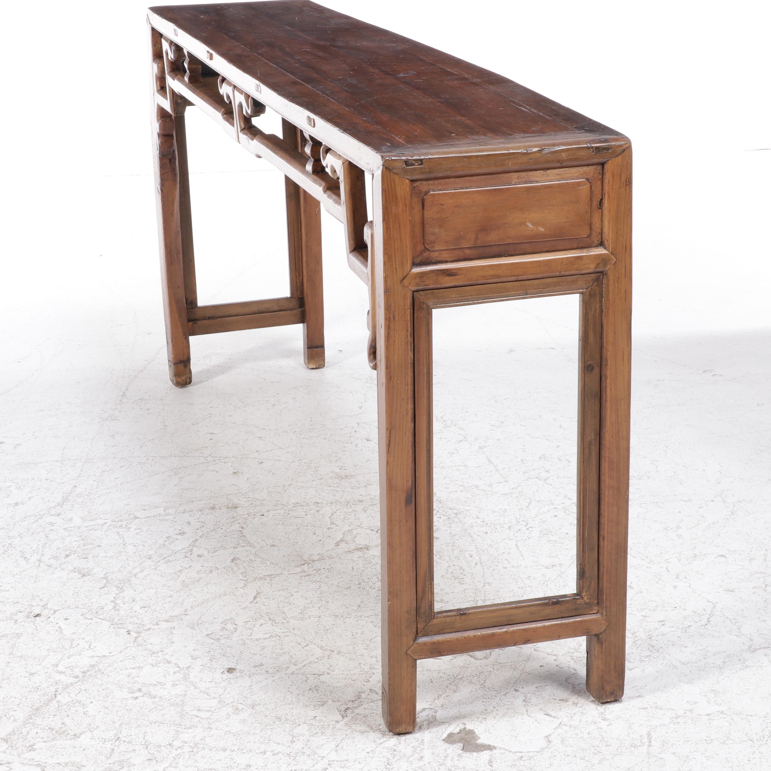 Chinese Carved Pine Altar Table, Antique