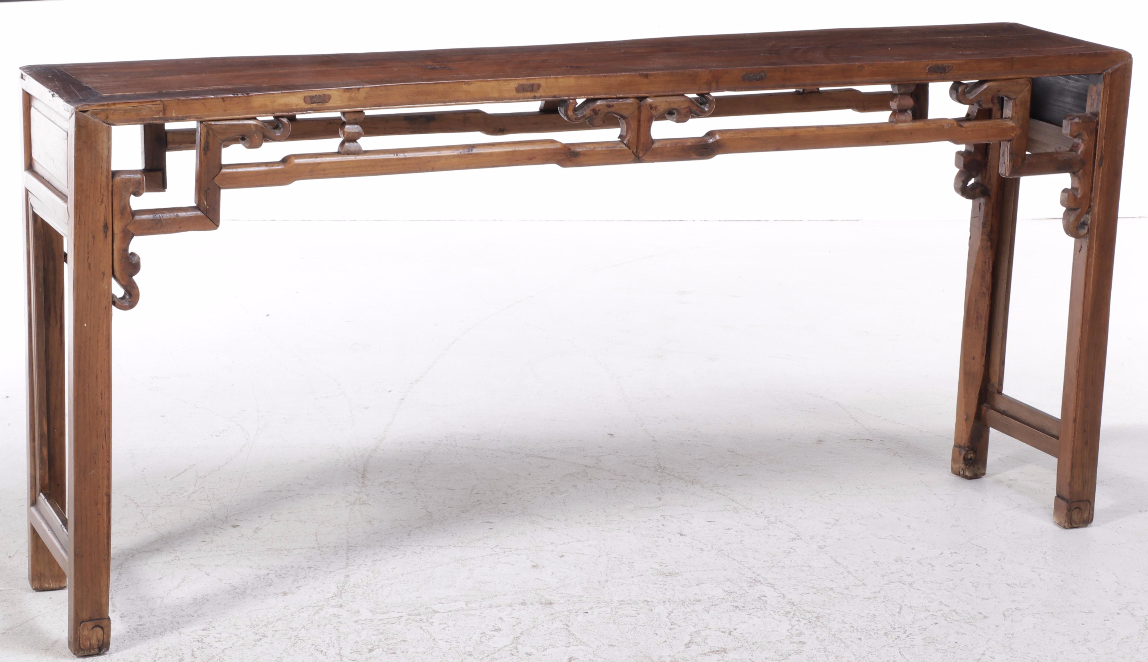 Chinese Carved Pine Altar Table, Antique