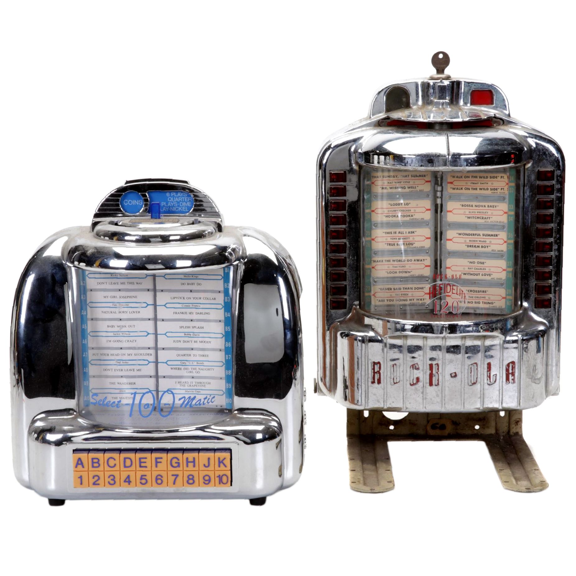 Rock-Ola Commercial Tabletop Jukebox and Thomas Reproduction Collector's Radio