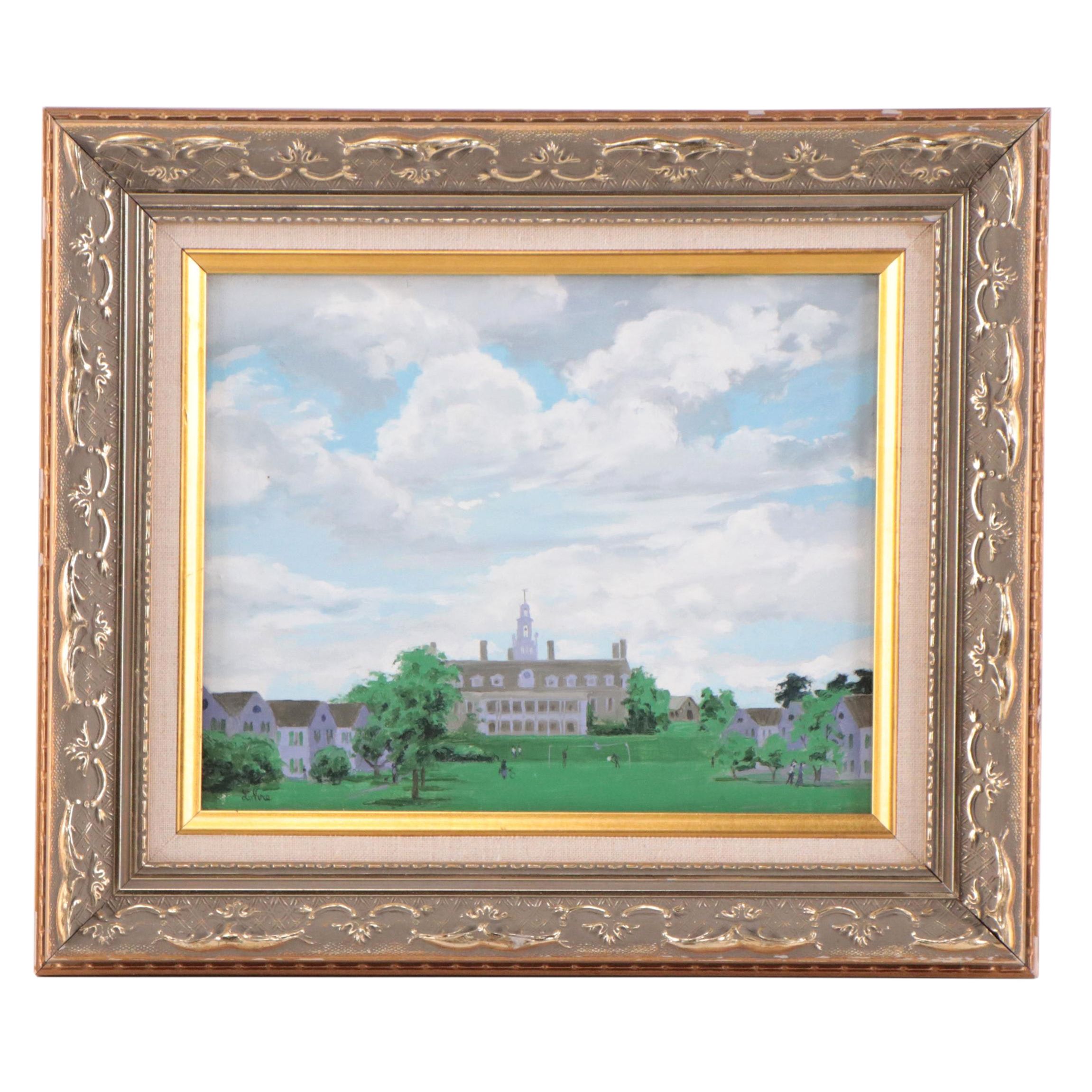 Tom Lohre Oil Painting "Bennington College, Vermont," 1992