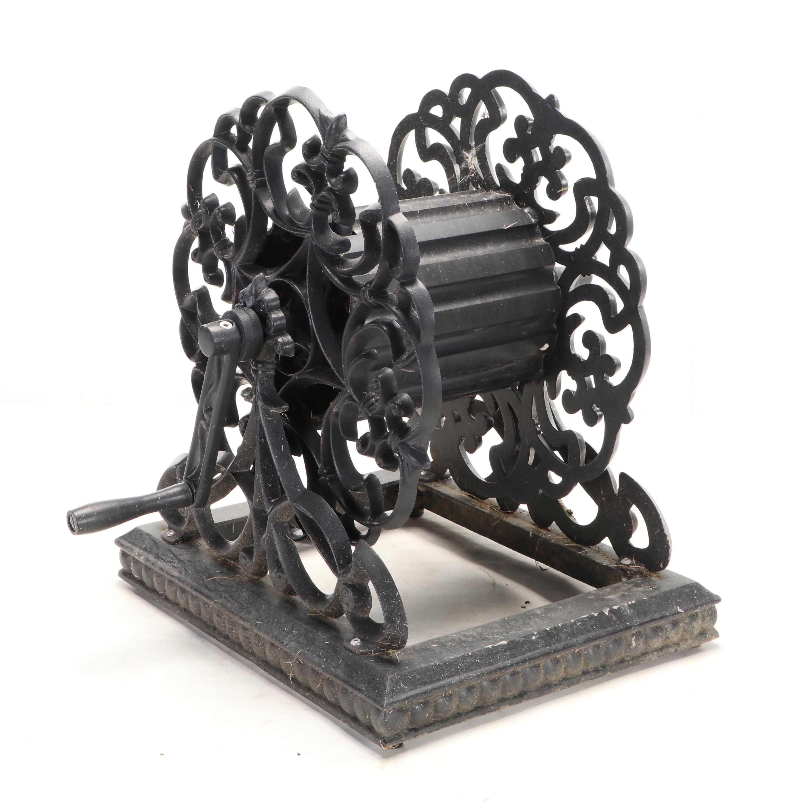 Cast Metal Hose Reel with Ornate Design