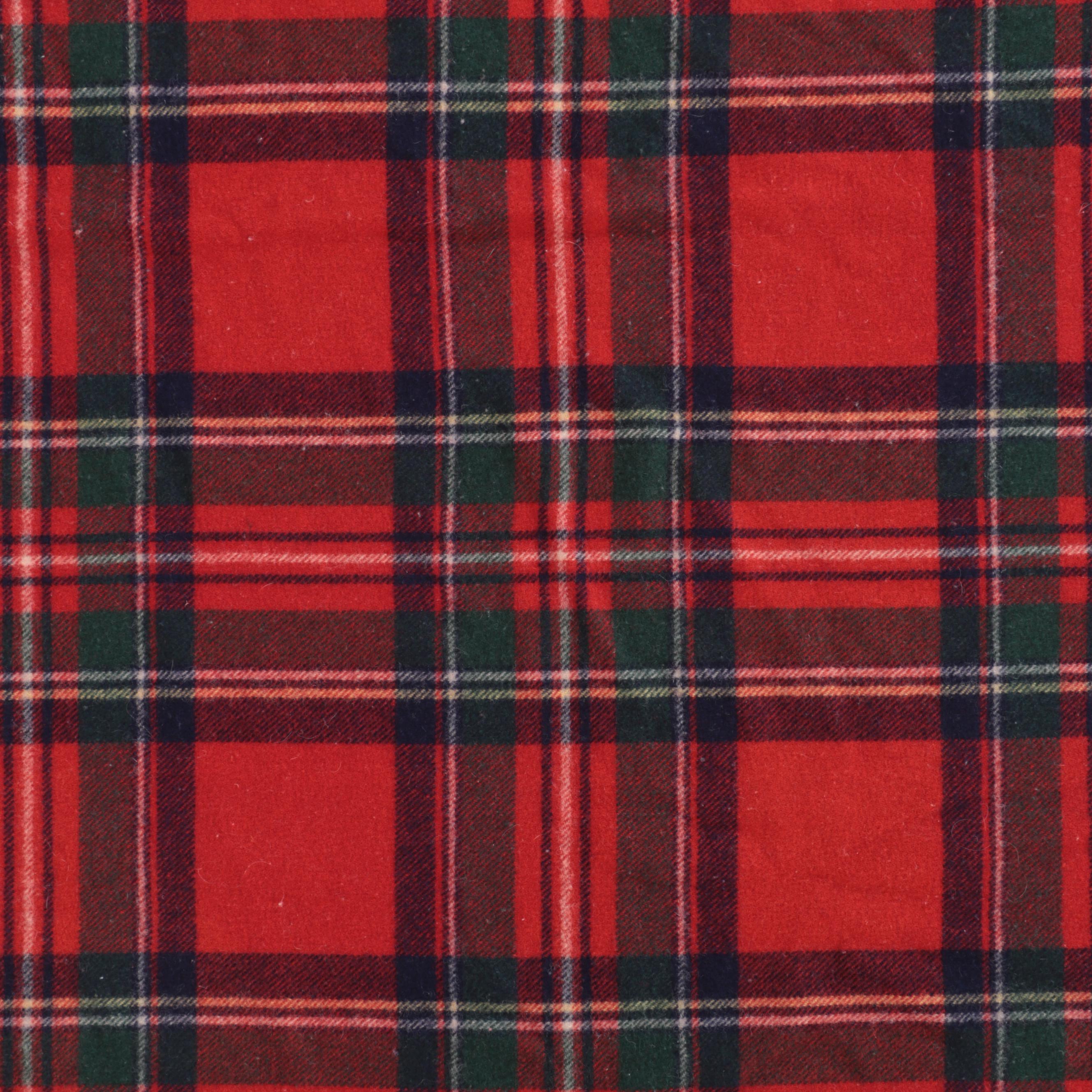 Churchill Weavers Kentucky Handwoven Fringed Throw with Other Plaid Wool Blanket