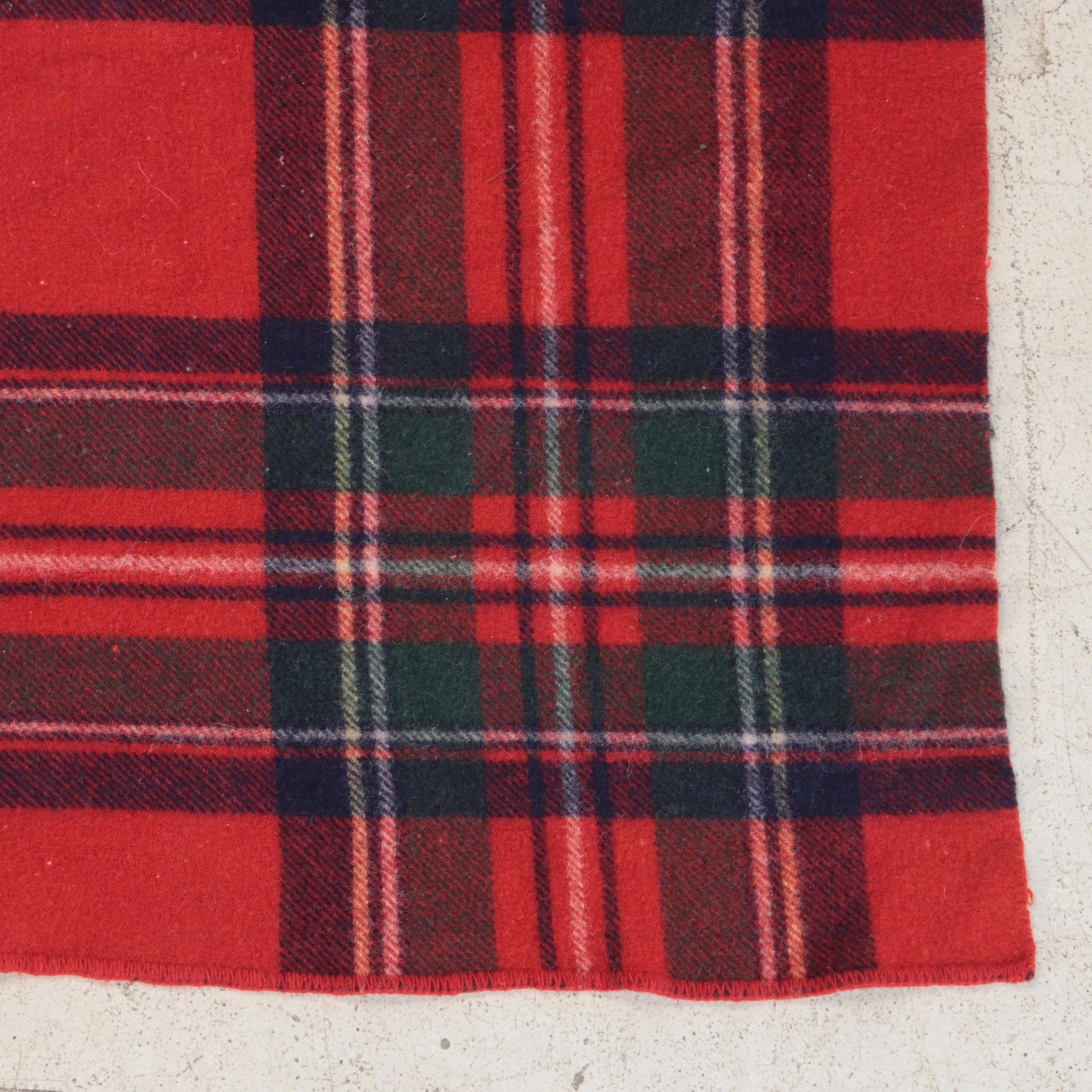 Churchill Weavers Kentucky Handwoven Fringed Throw with Other Plaid Wool Blanket