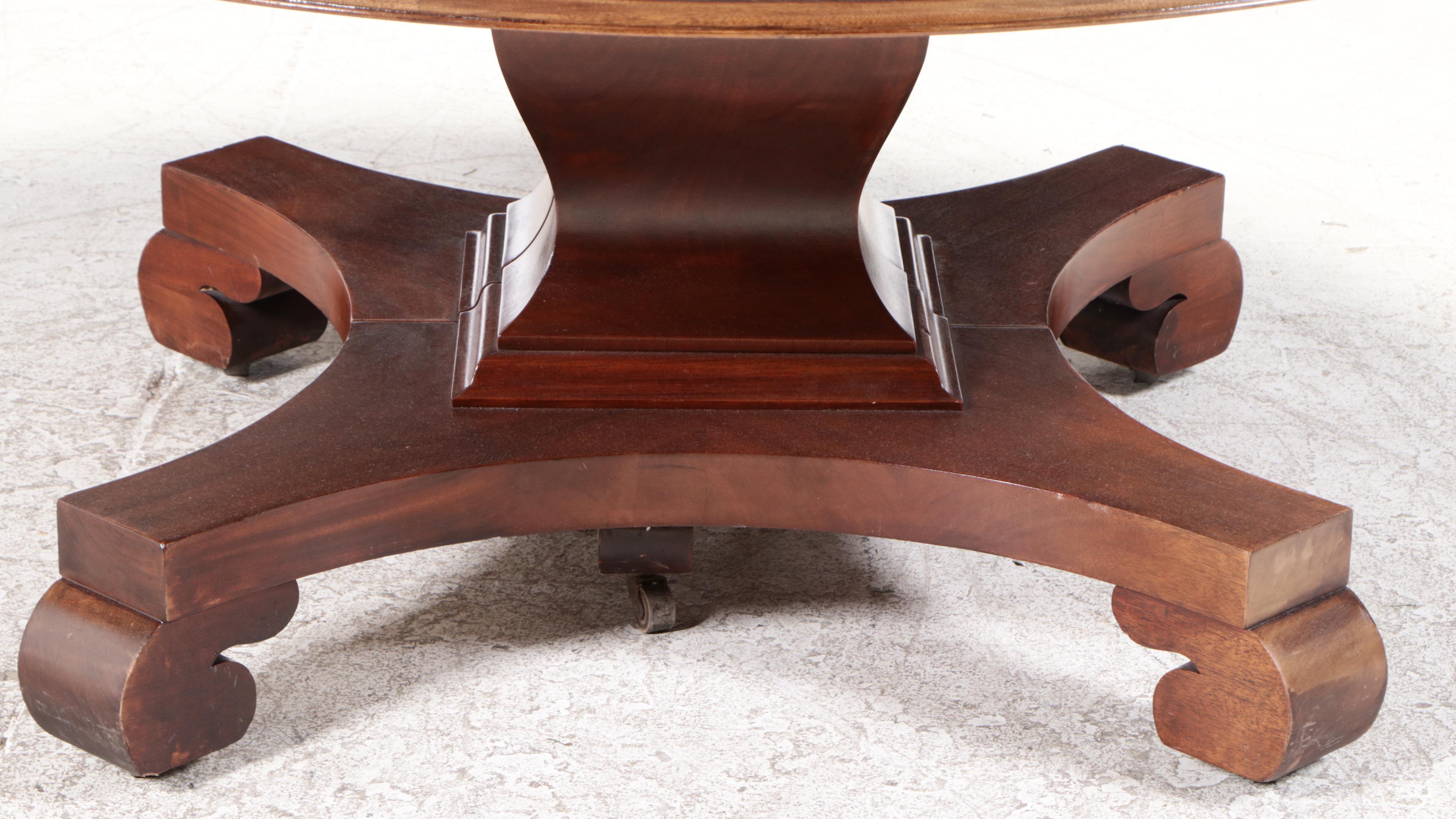 Berkey & Gay American Empire Style Mahogany Dining Chairs and Dining Table