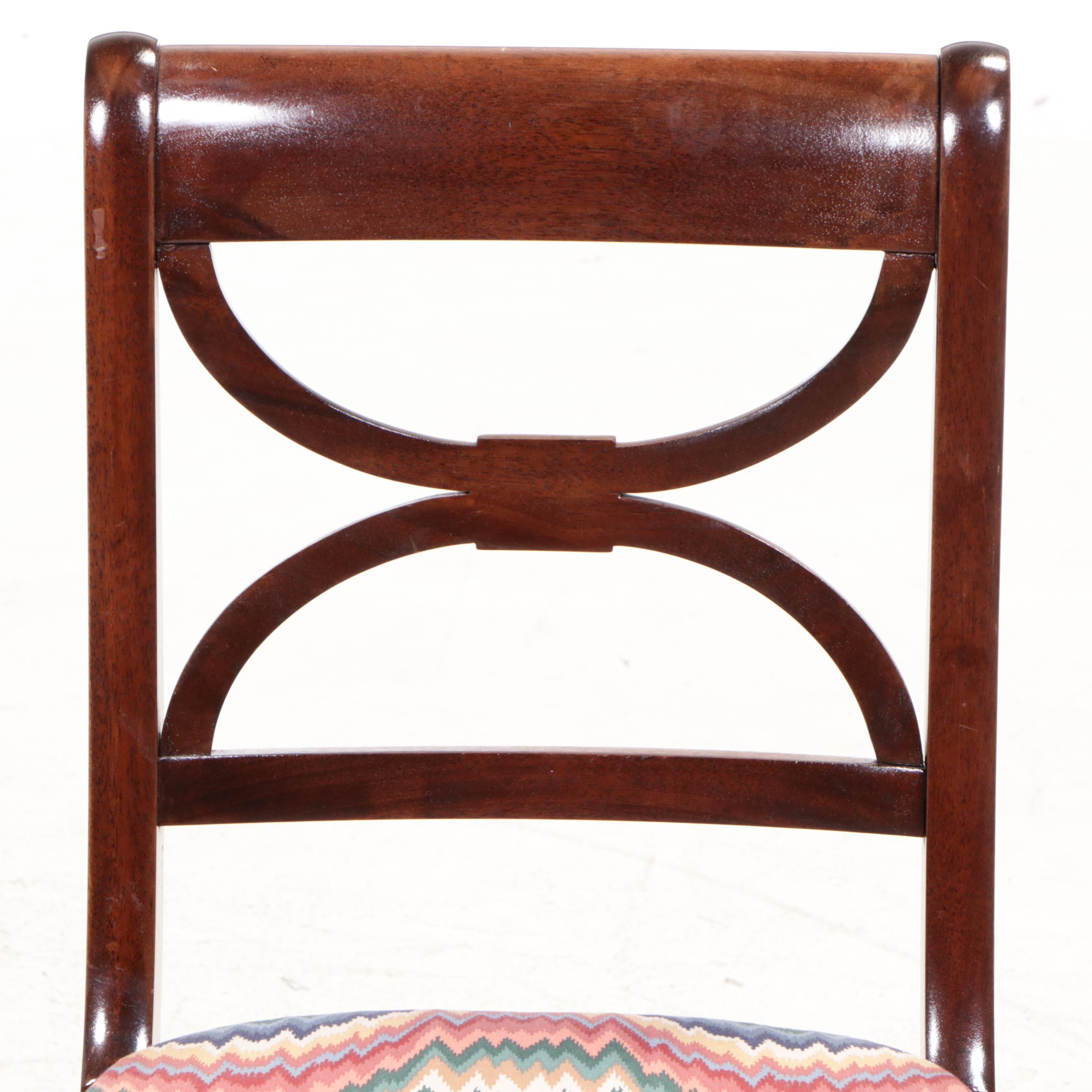 Berkey & Gay American Empire Style Mahogany Dining Chairs and Dining Table