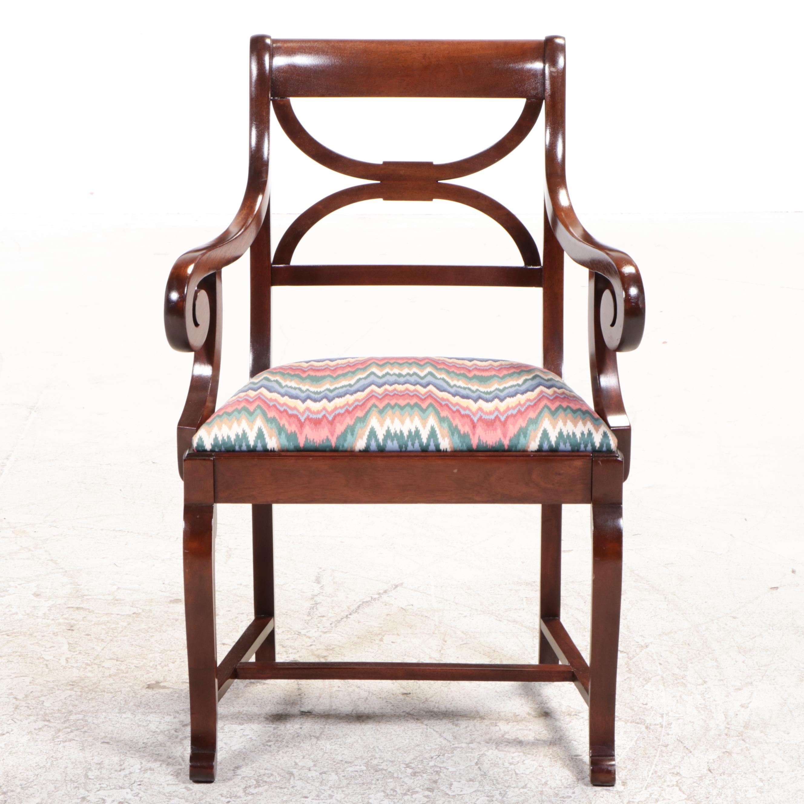 Berkey & Gay American Empire Style Mahogany Dining Chairs and Dining Table