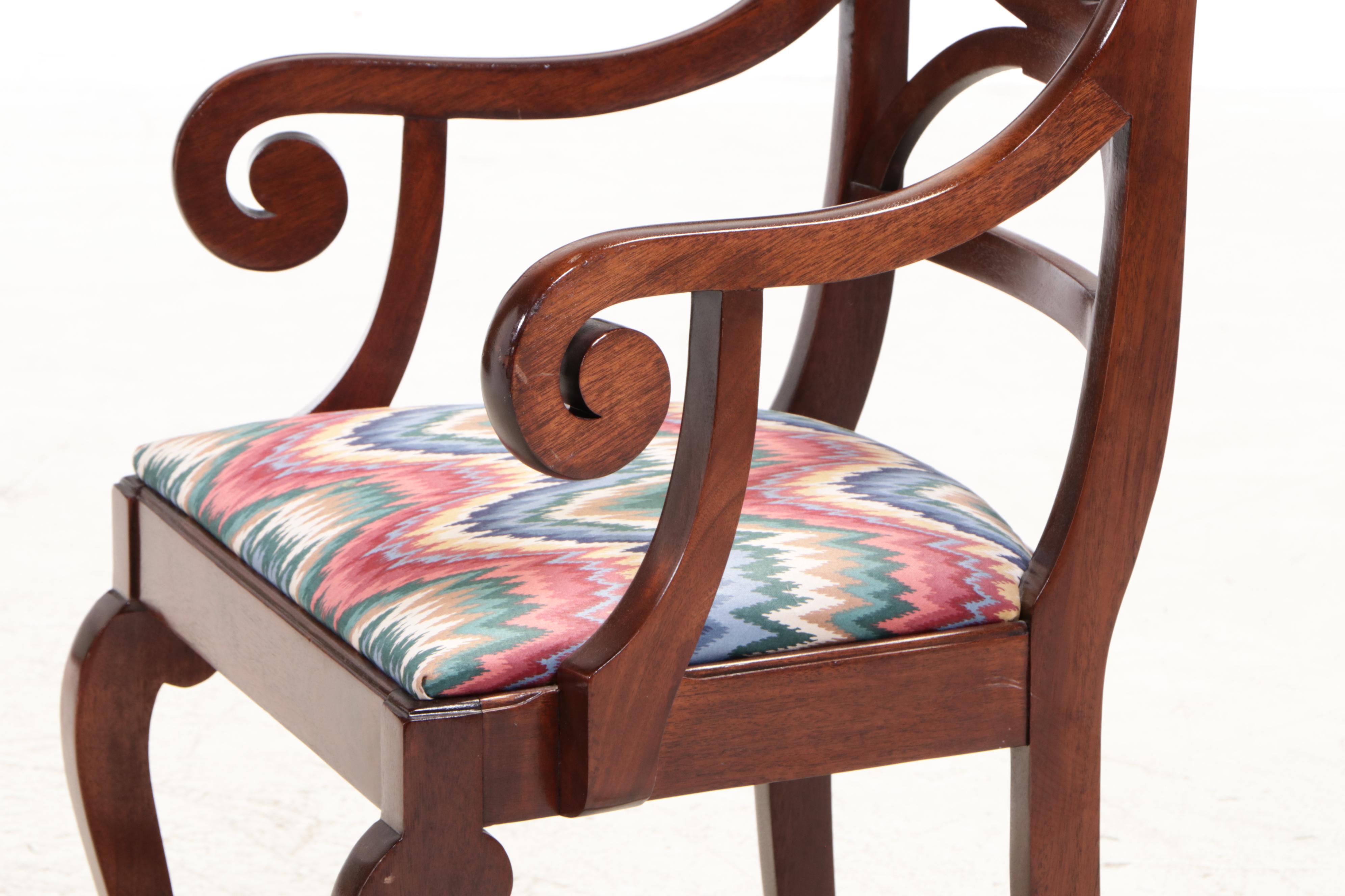 Berkey & Gay American Empire Style Mahogany Dining Chairs and Dining Table