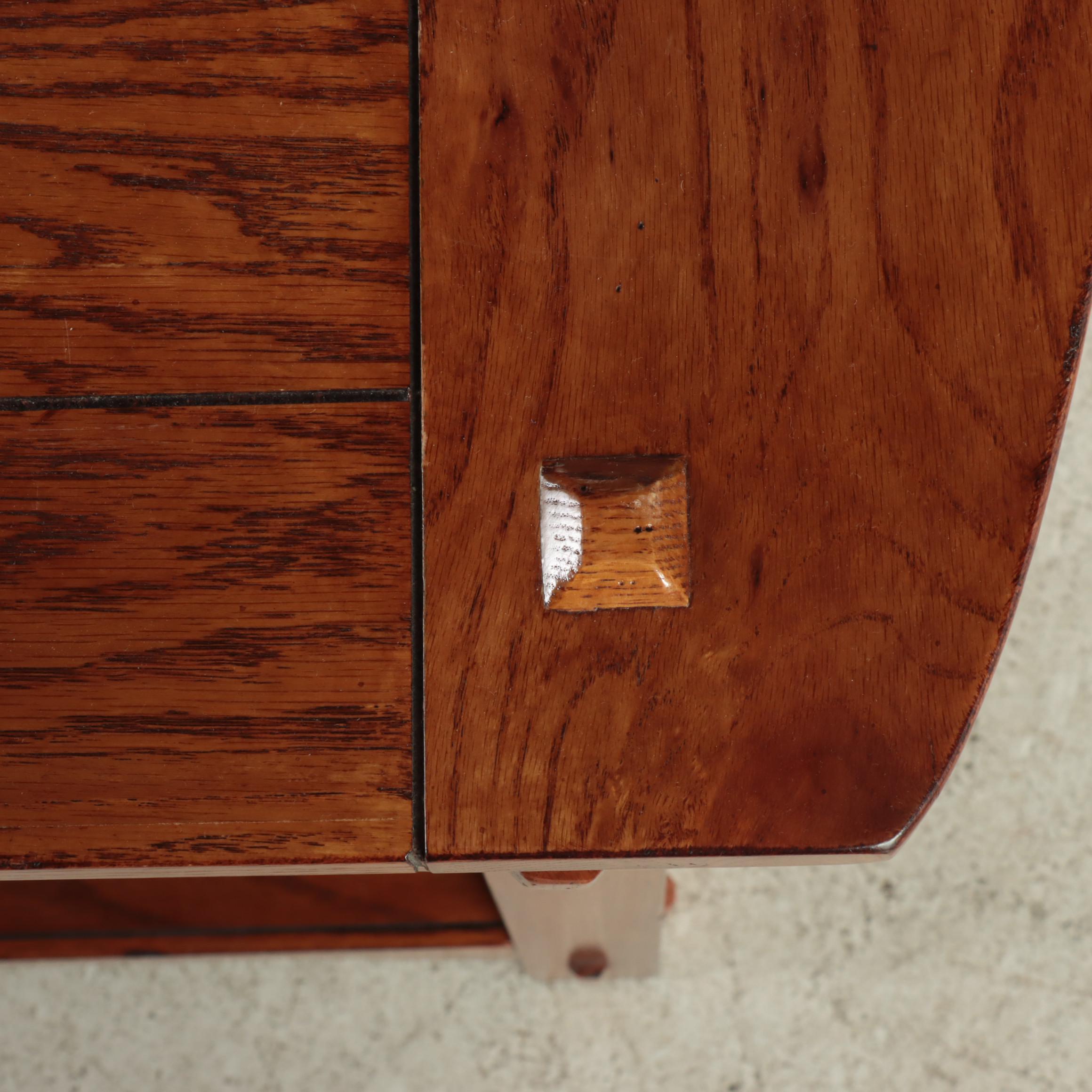 Arts and Crafts Style Oak Two-Drawer Console Table