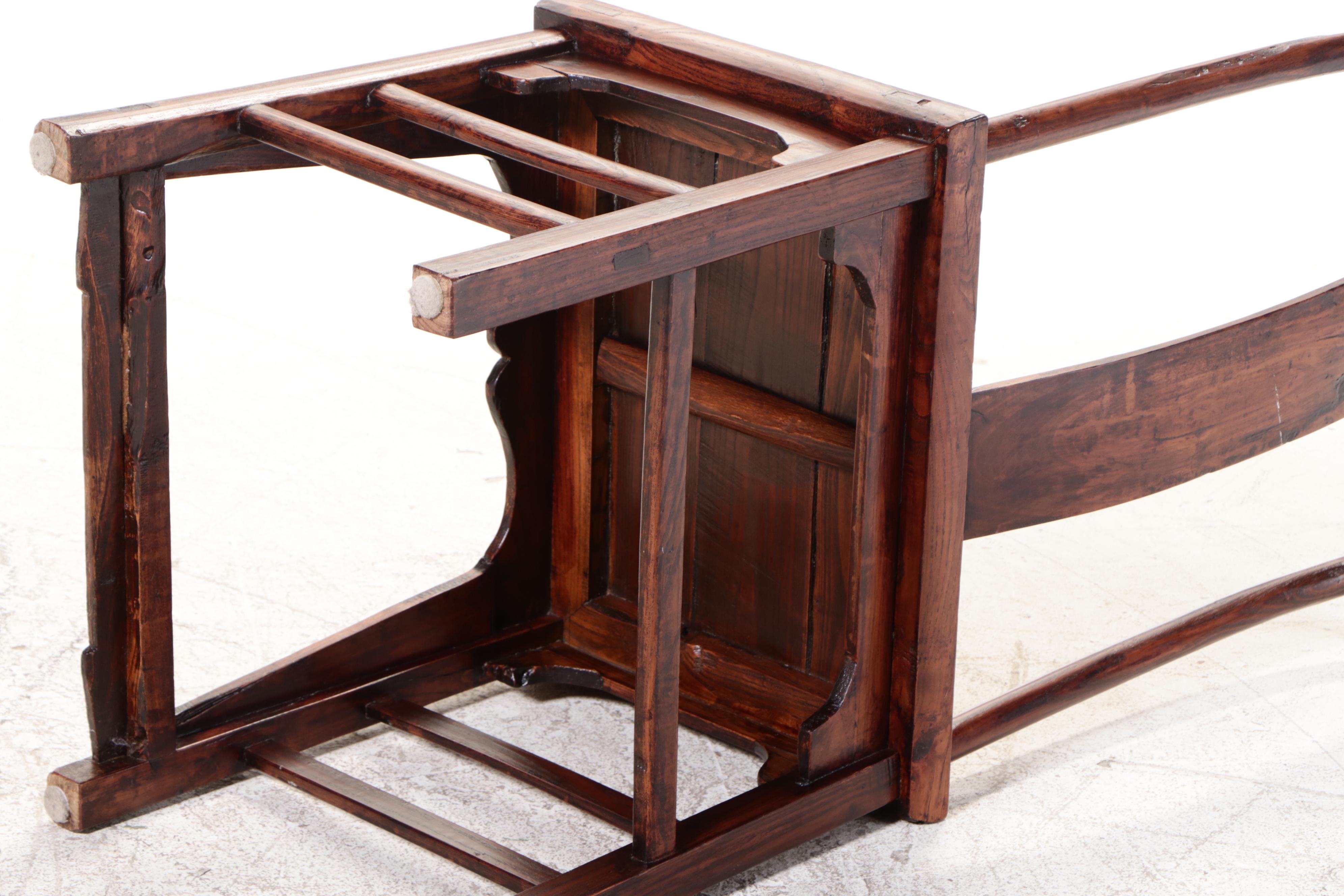 Chinese Elm "Official's Hat" Chair, Antique