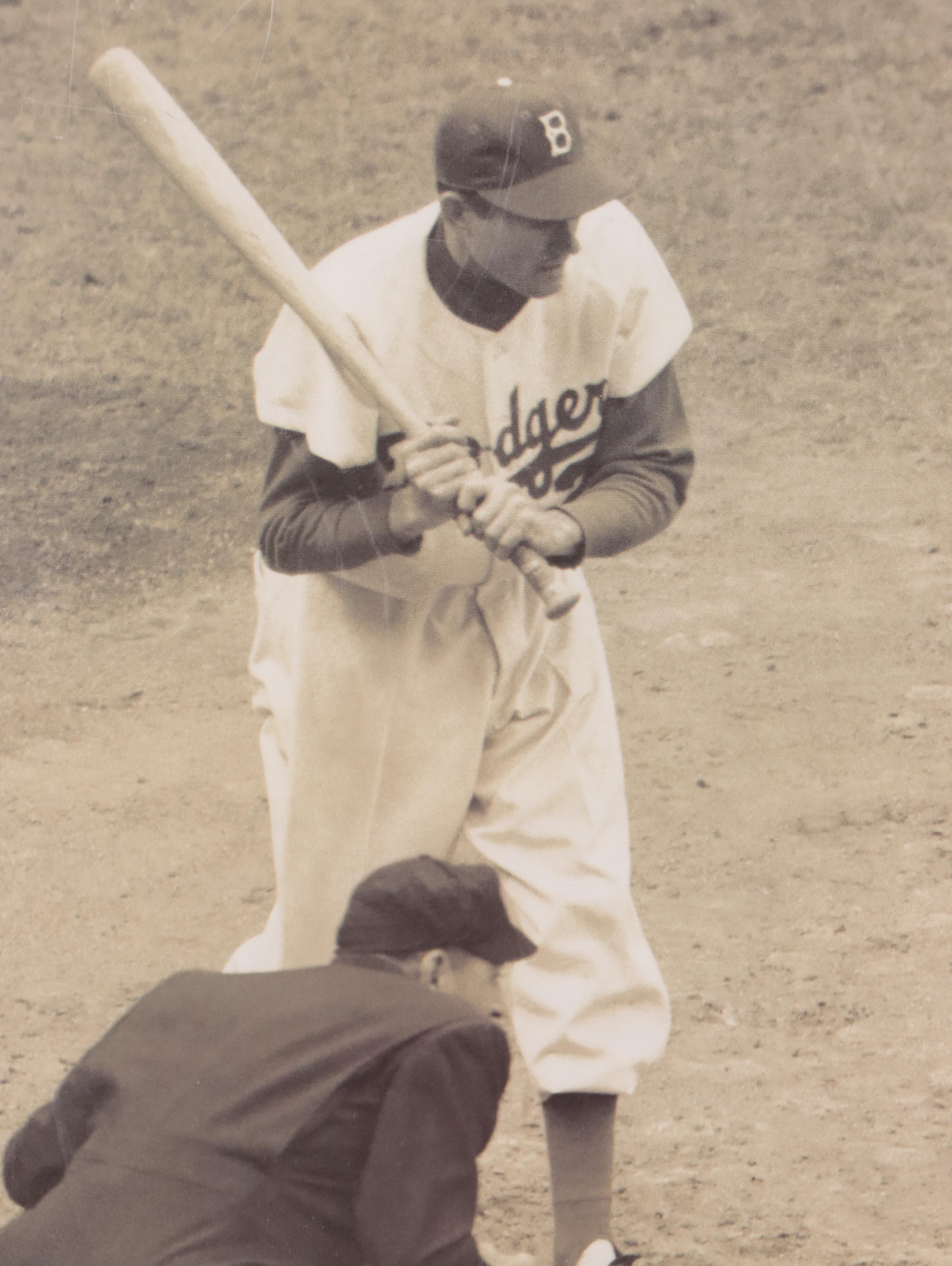 Offset Lithograph of Jackie Robinson Stealing Home in 1952