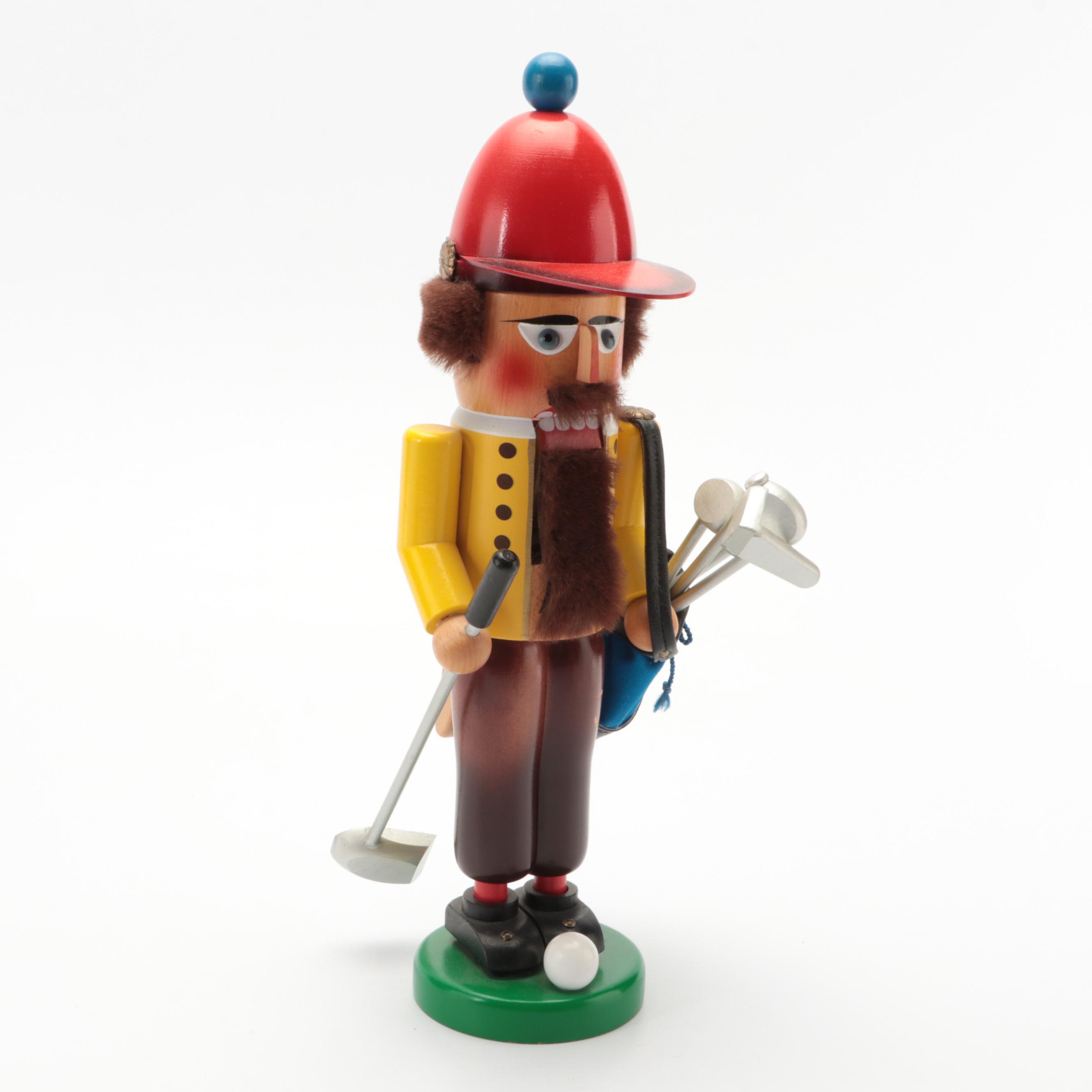 Steinbach Golf Themed Nutcracker with More Wooden Figurines