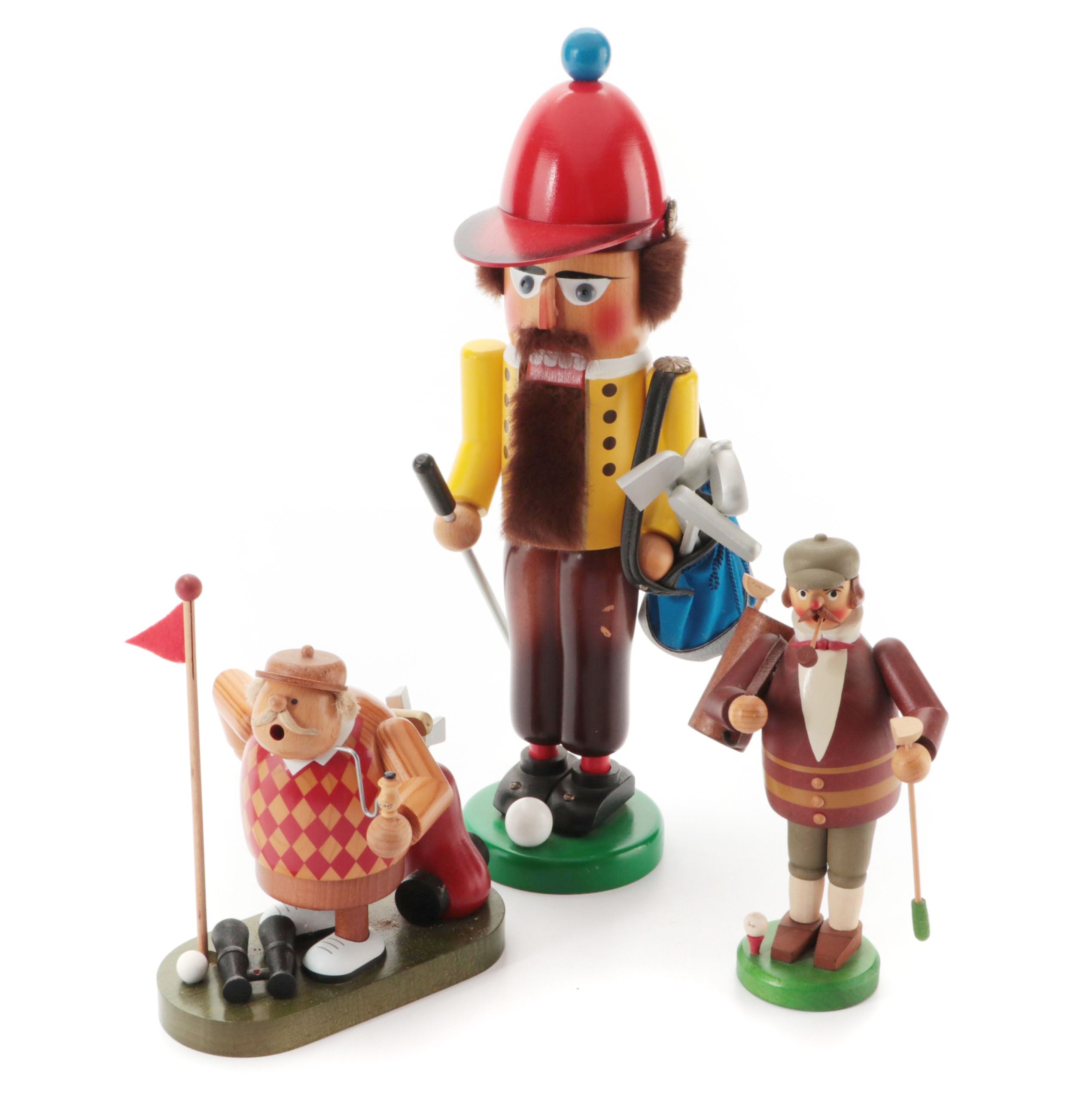 Steinbach Golf Themed Nutcracker with More Wooden Figurines