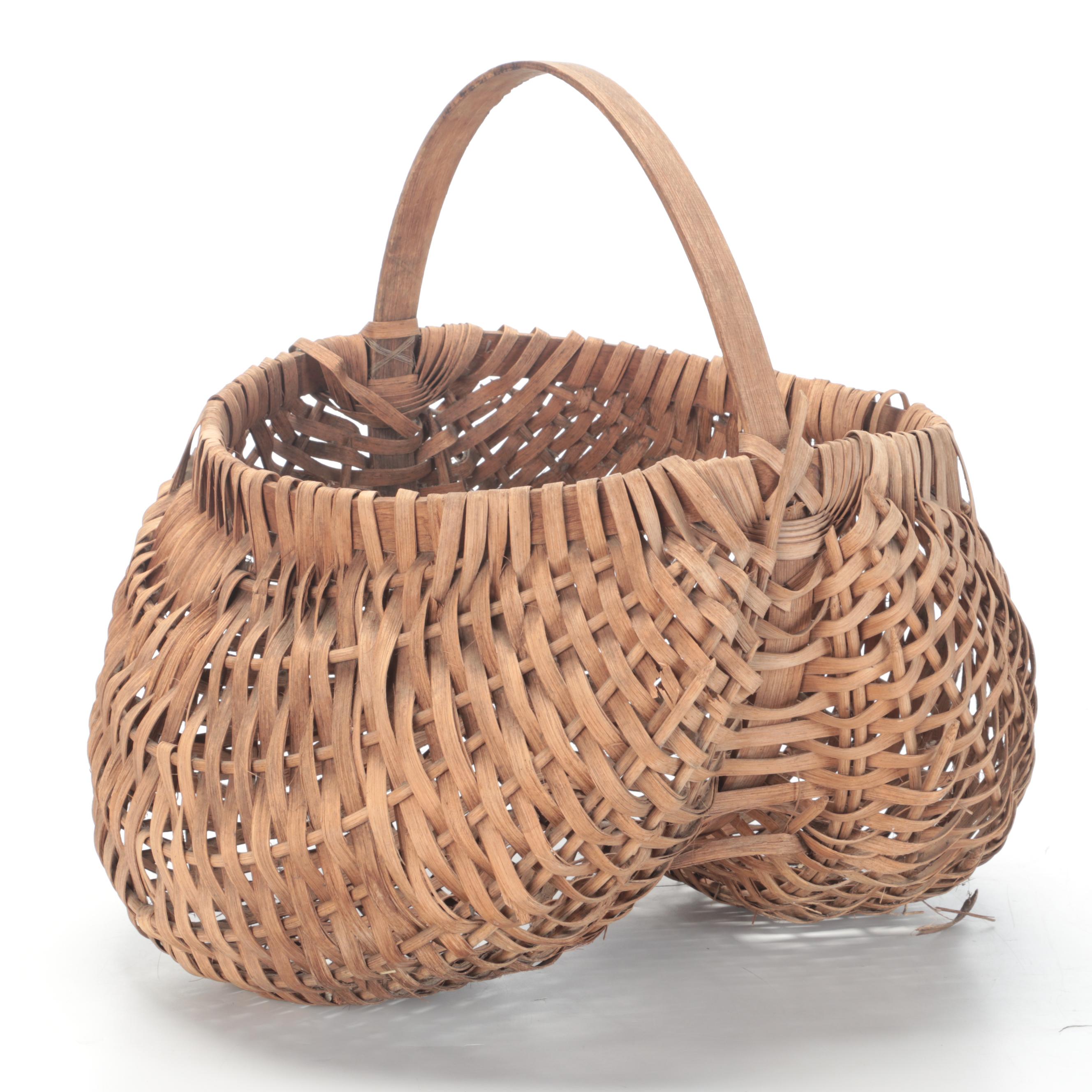 Wicker Woven Buttock Basket and More Handled Baskets